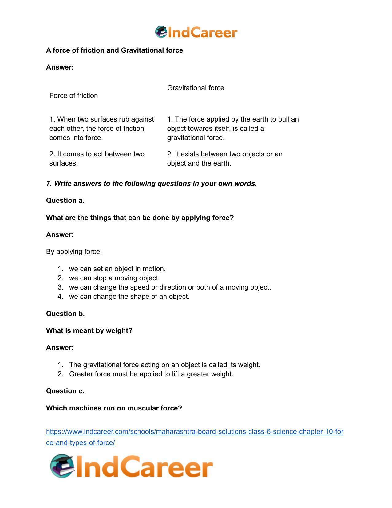 Maharashtra Board Solutions Class 6-Science: Chapter 10- Force and Types of Force - Page 8