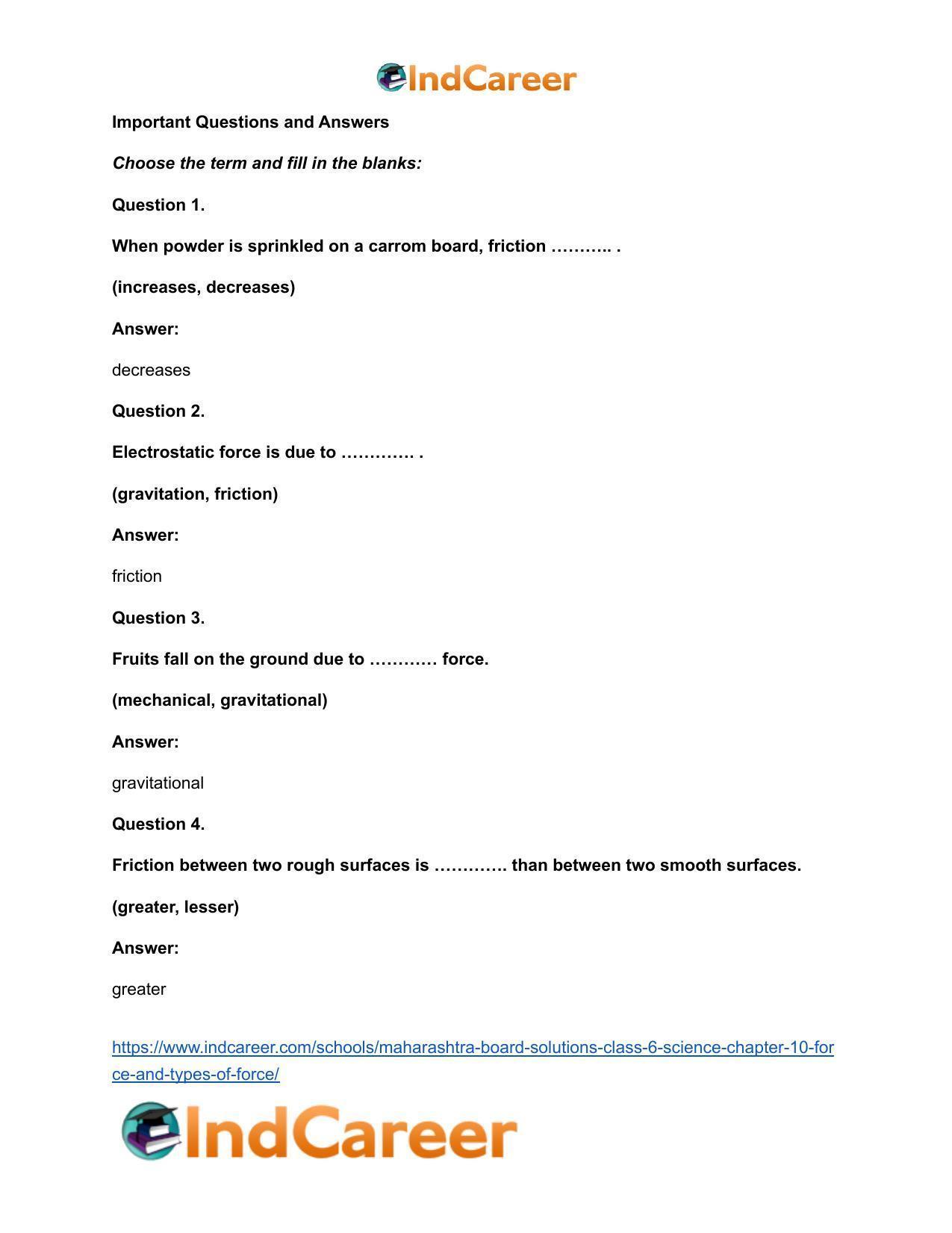 Maharashtra Board Solutions Class 6-Science: Chapter 10- Force and Types of Force - Page 11
