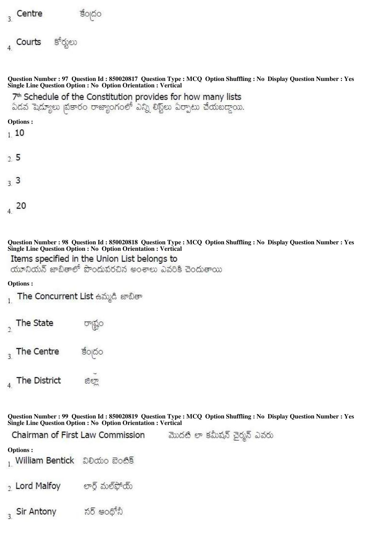 AP LAWCET 2019 - 3 Year LLB Question Paper With Keys - Page 34