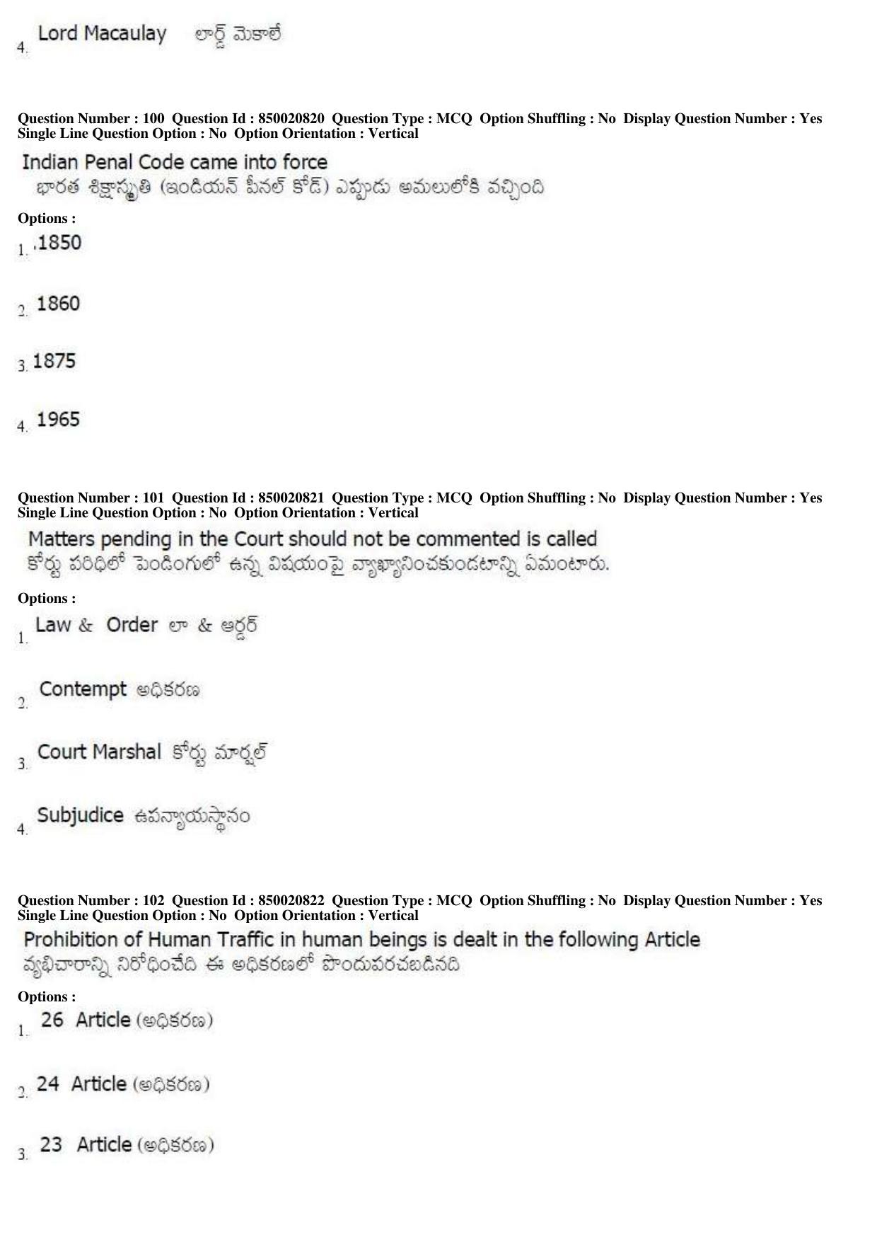 AP LAWCET 2019 - 3 Year LLB Question Paper With Keys - Page 35