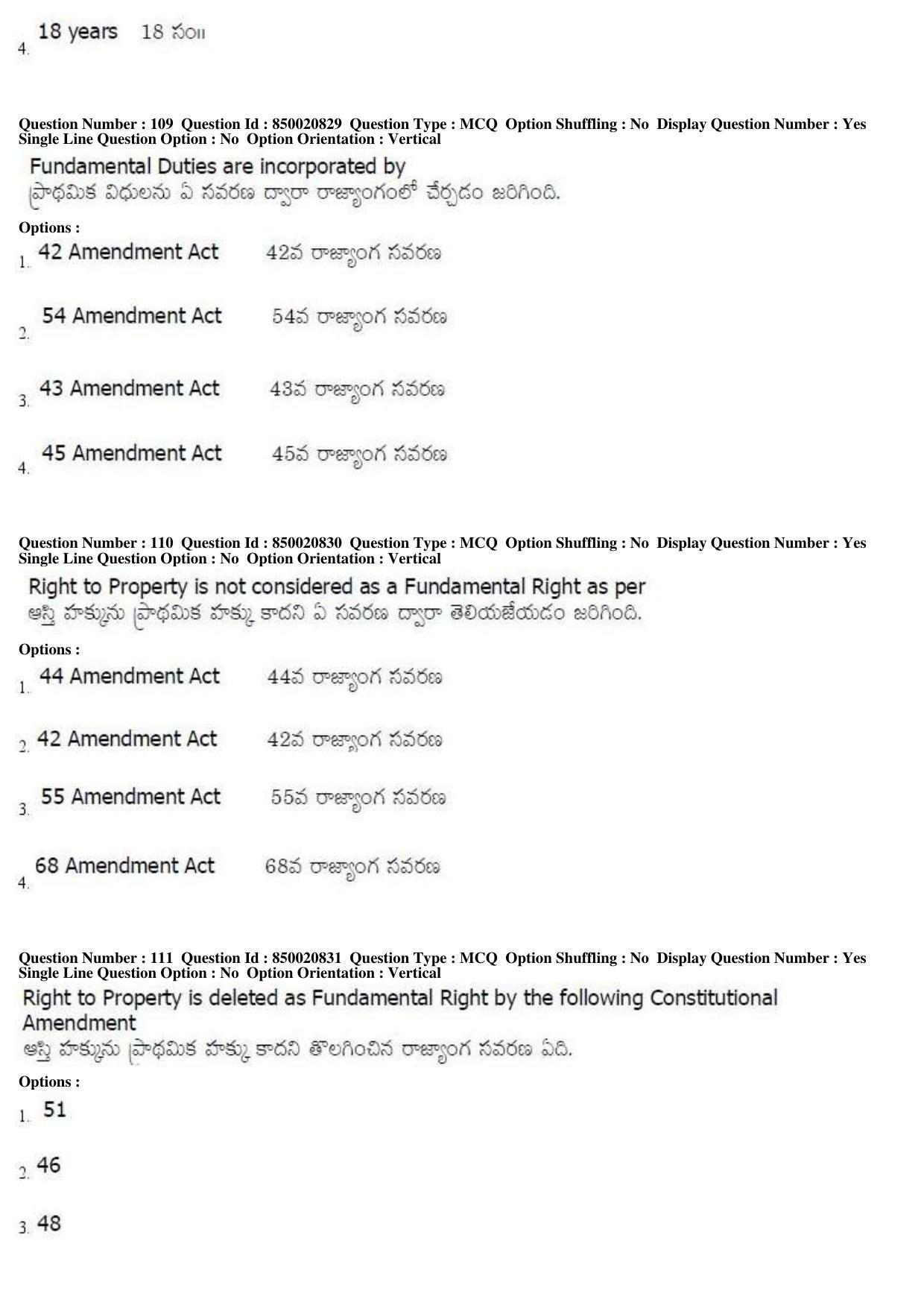 AP LAWCET 2019 - 3 Year LLB Question Paper With Keys - Page 38