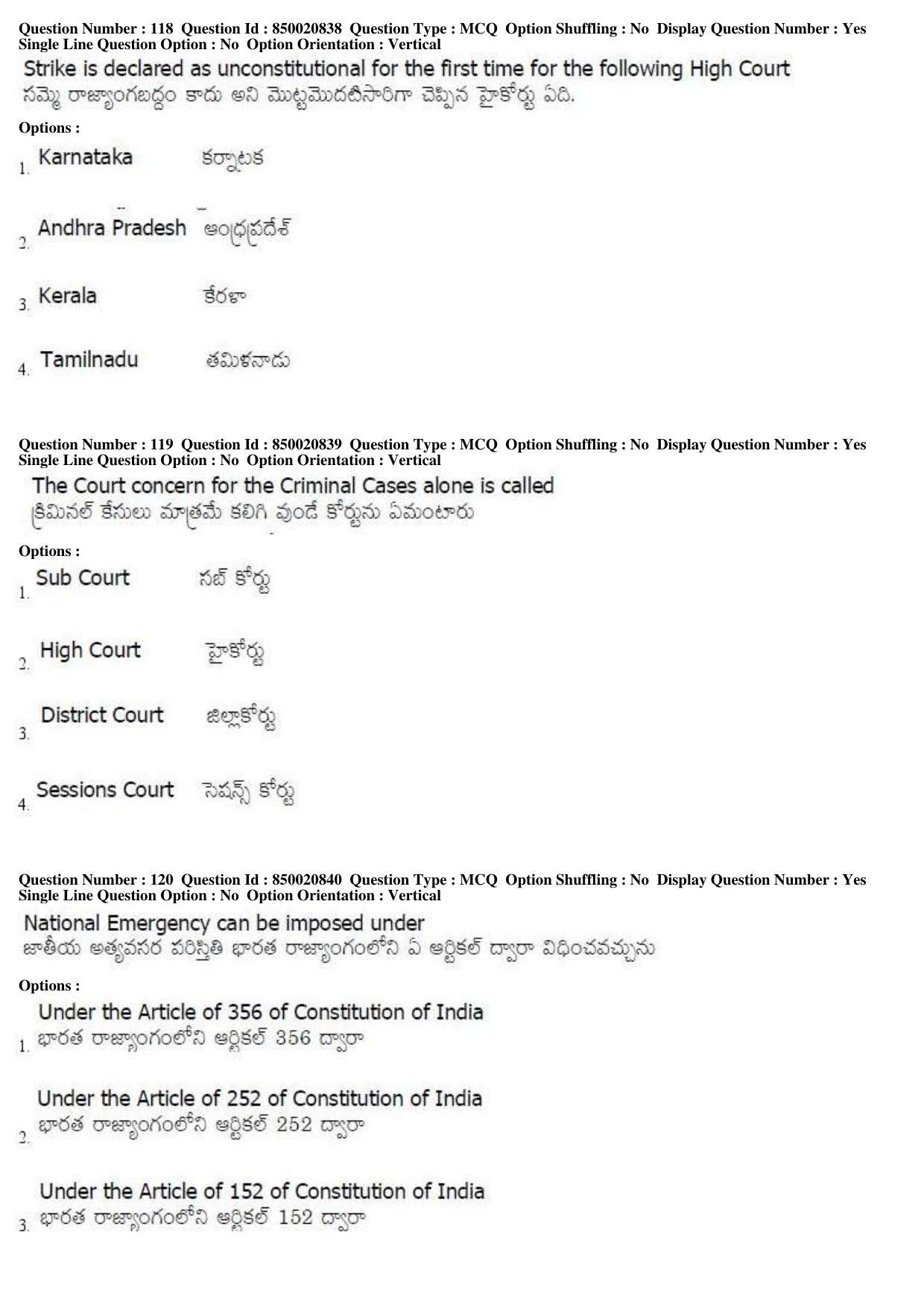 AP LAWCET 2019 - 3 Year LLB Question Paper With Keys - Page 41