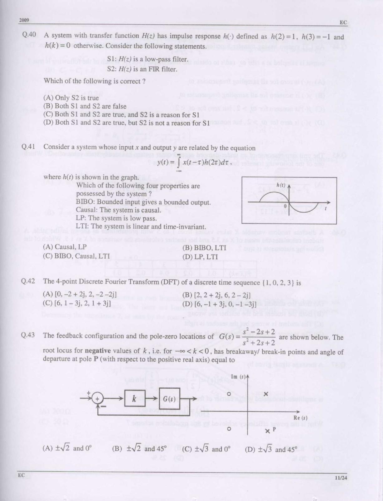 GATE 2009 Electronics and Communication Engineering (EC) Question Paper with Answer Key - Page 11
