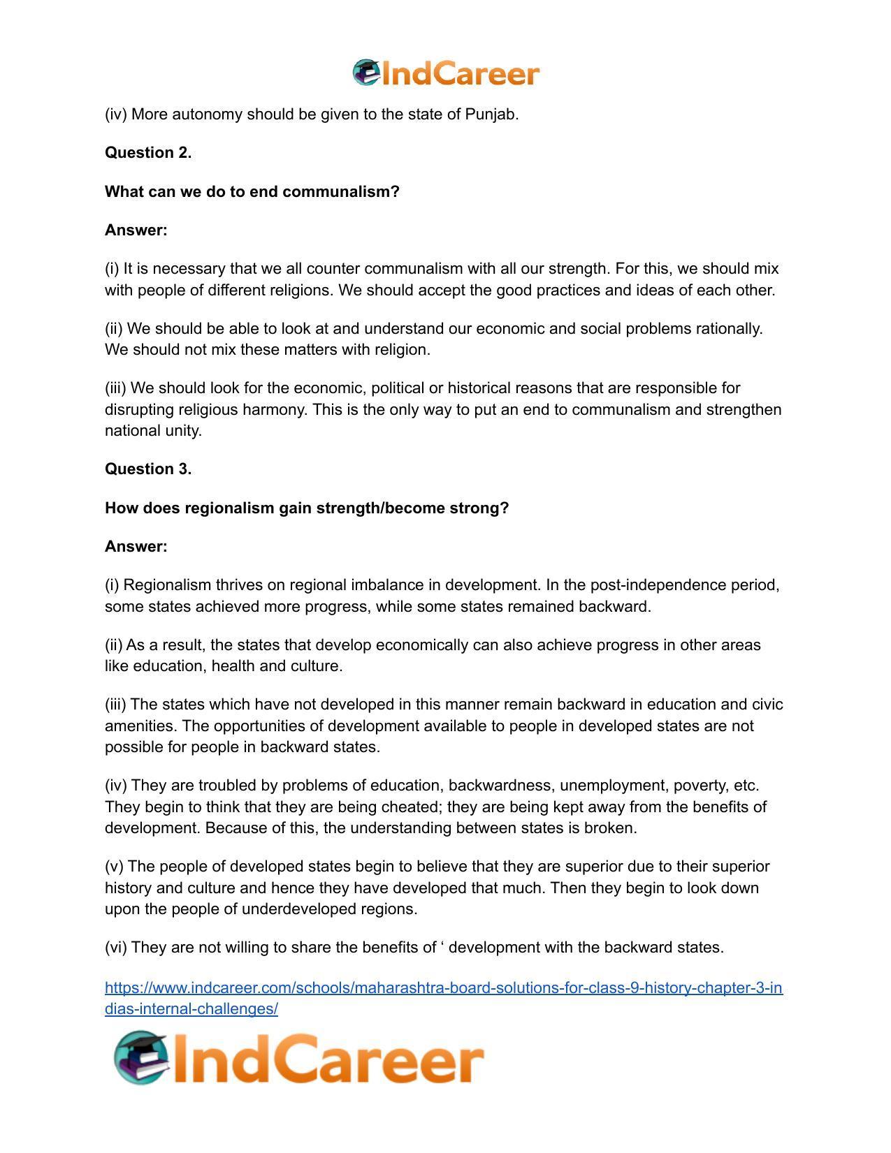 Maharashtra Board Solutions for Class 9- History: Chapter 3- India’s Internal Challenges - Page 3