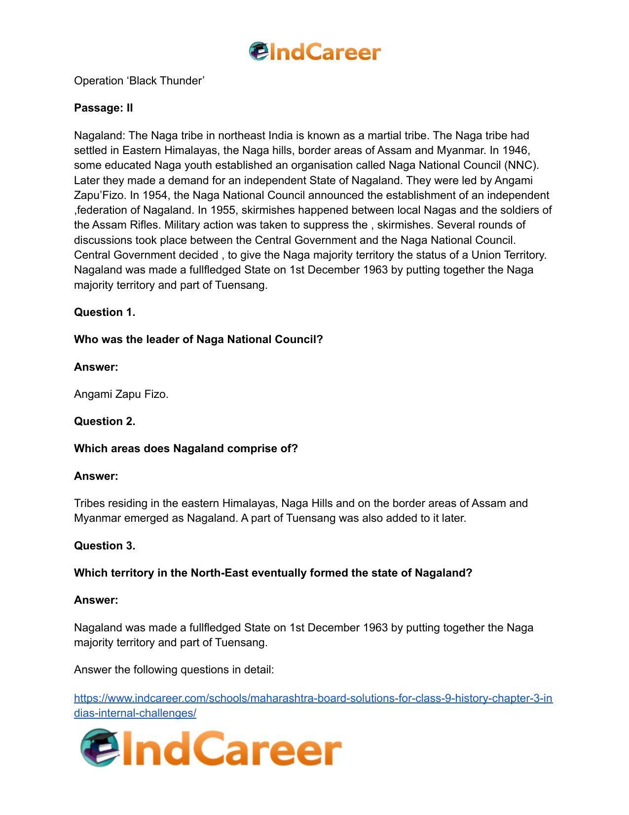 Maharashtra Board Solutions for Class 9- History: Chapter 3- India’s Internal Challenges - Page 19