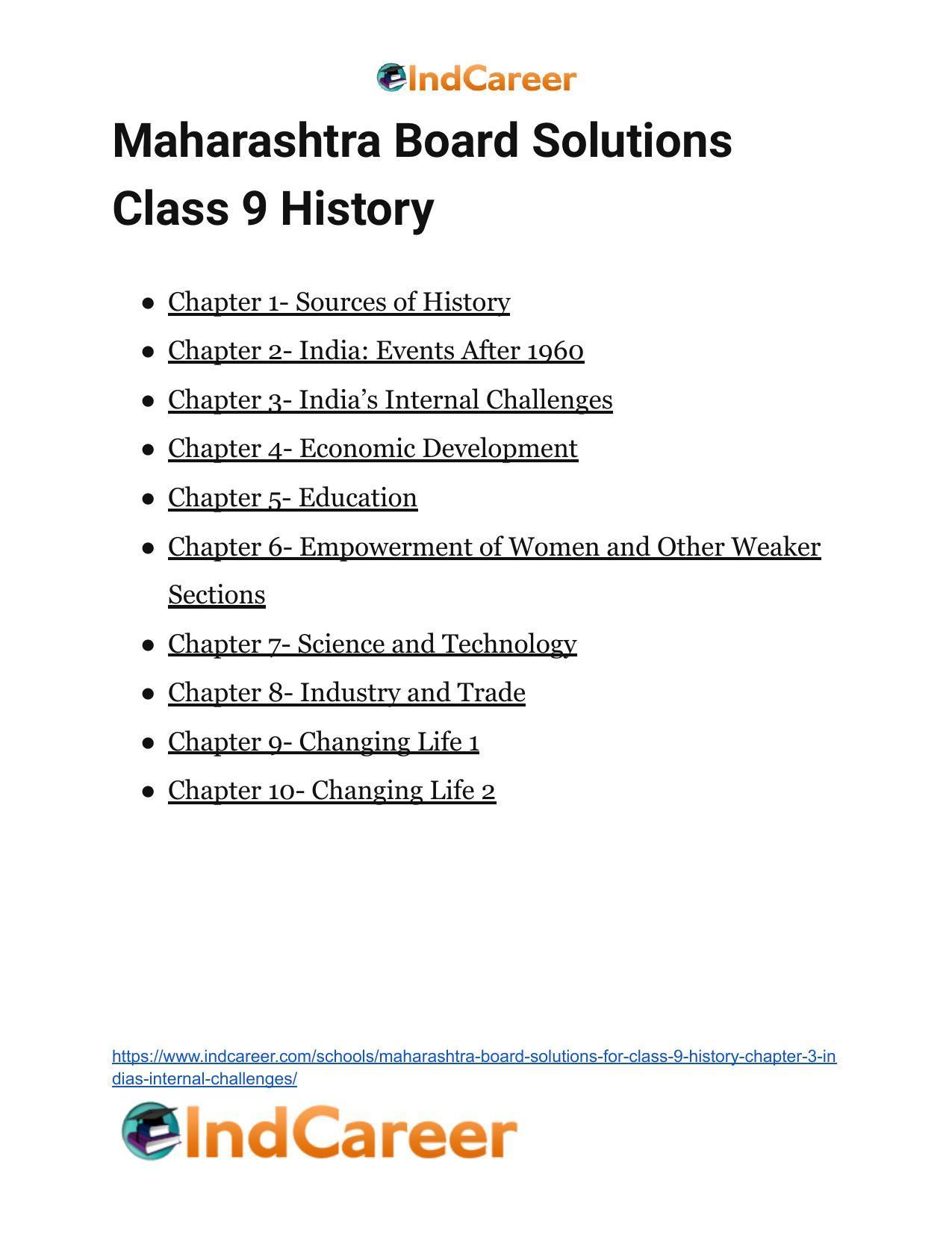 Maharashtra Board Solutions for Class 9- History: Chapter 3- India’s Internal Challenges - Page 24