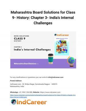 Maharashtra Board Solutions for Class 9- History: Chapter 3- India’s Internal Challenges