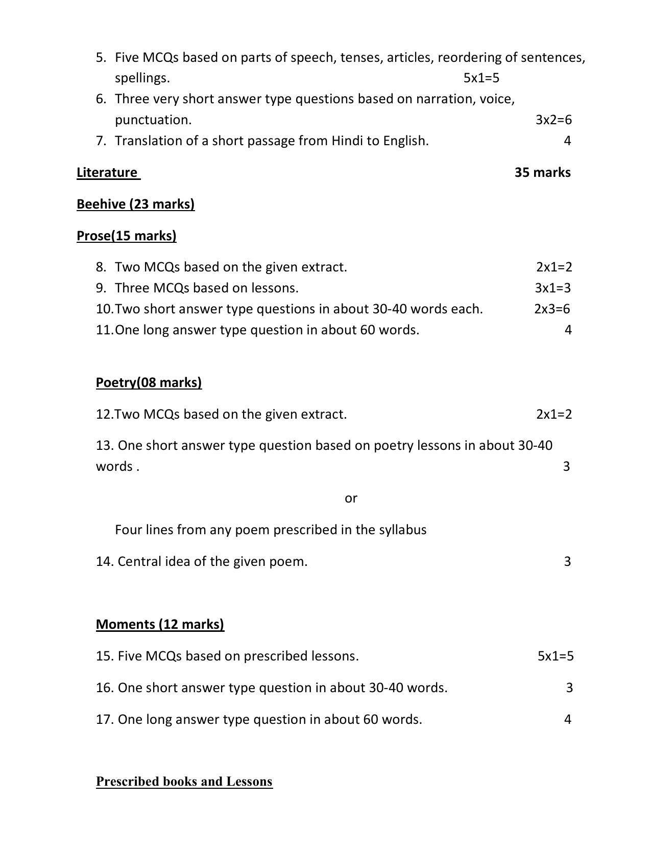 UP Board 9th Syllabus English - Page 2