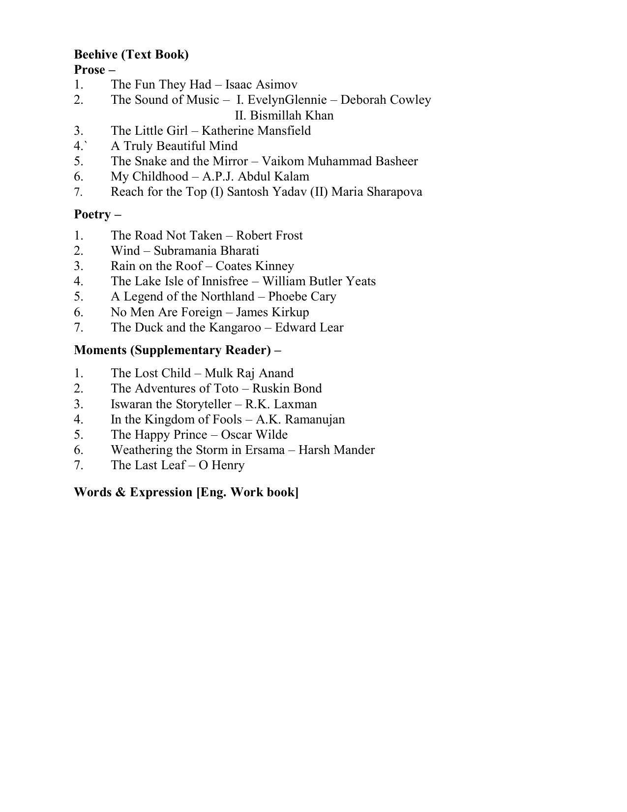 UP Board 9th Syllabus English - Page 3