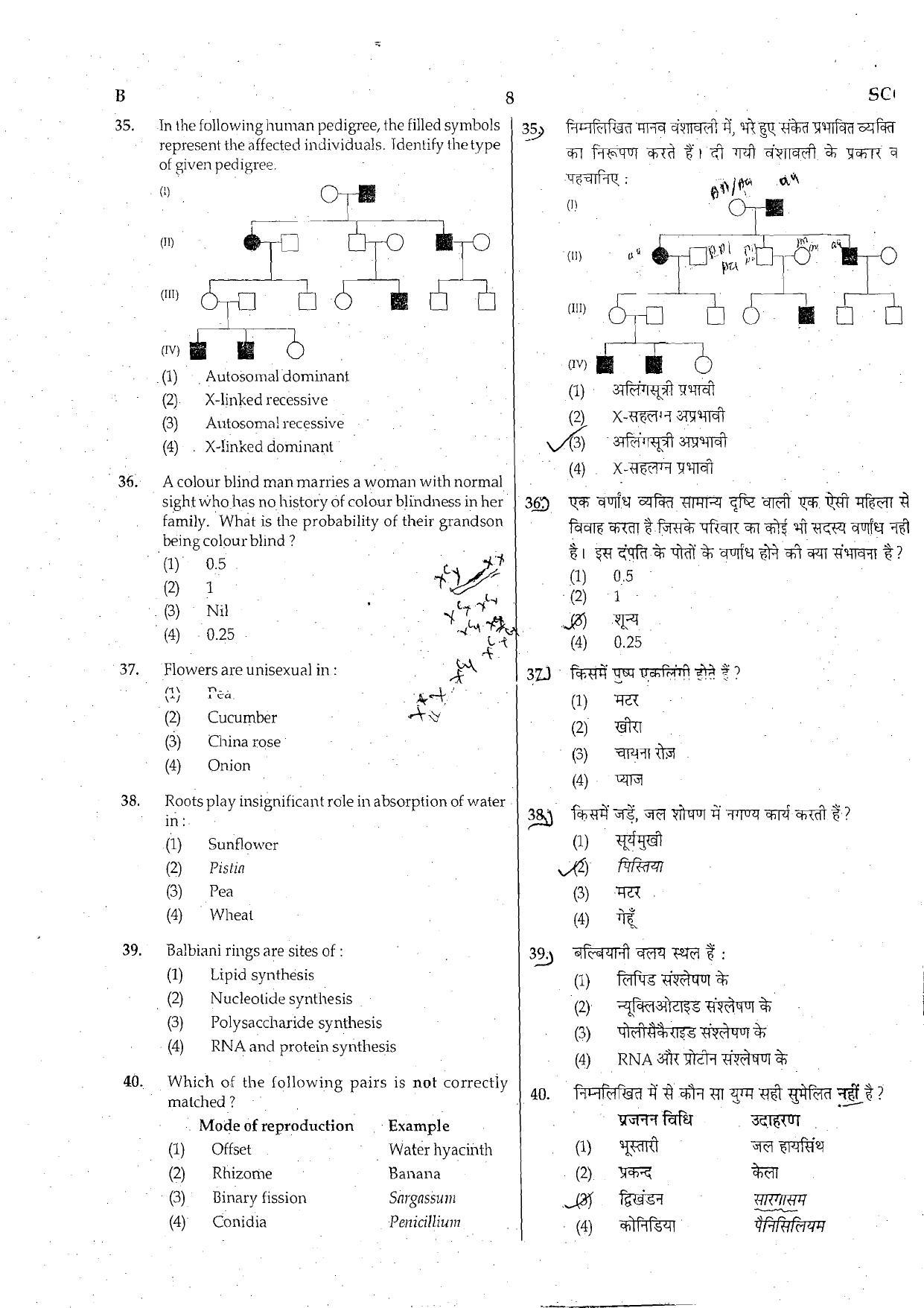 NEET Code B 2015 Question Paper - Page 8