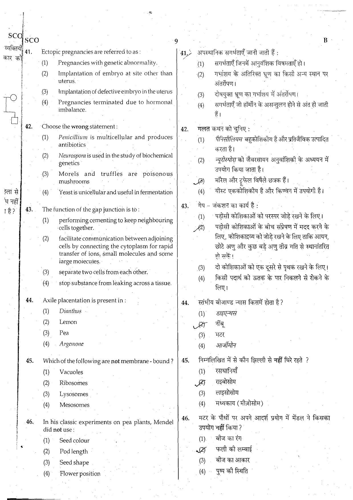NEET Code B 2015 Question Paper - Page 9