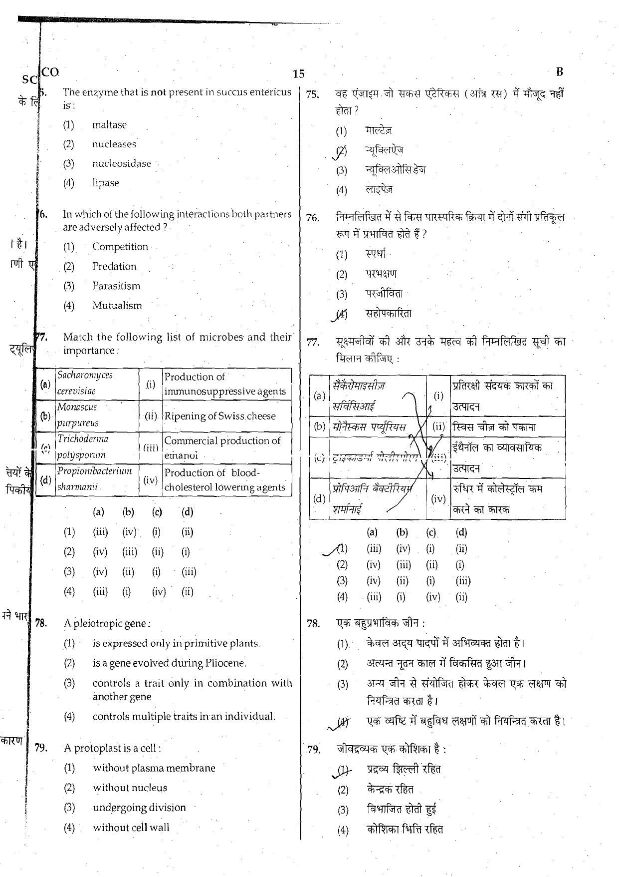 NEET Code B 2015 Question Paper - Page 15