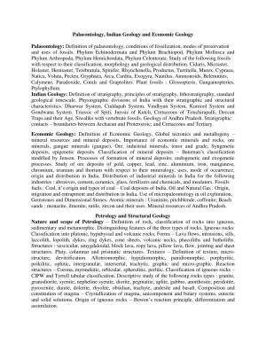 AP PGCET GEOLOGY Syllabus