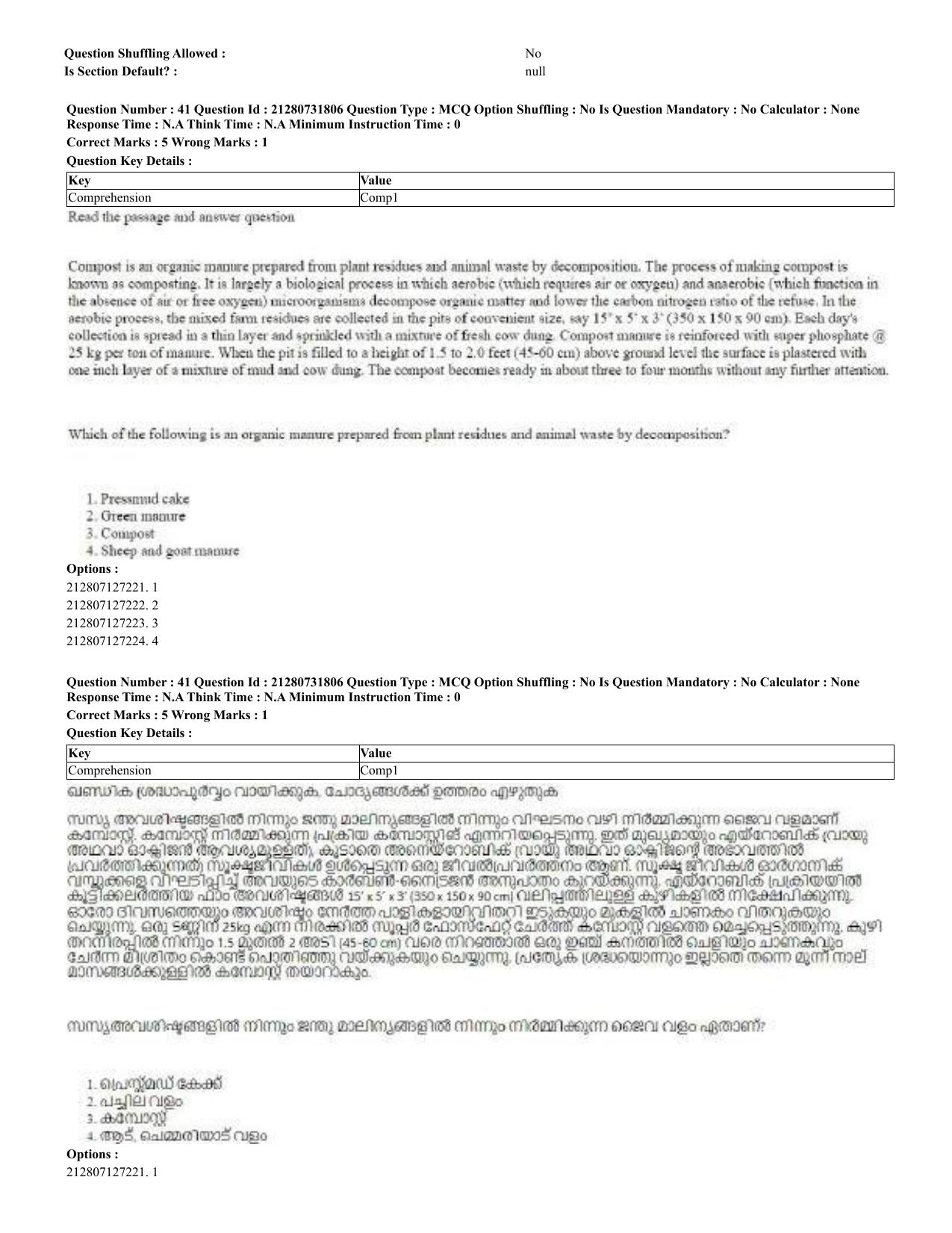 CUET 2023 English Malayalam Shift 3 Question Papers - Page 41