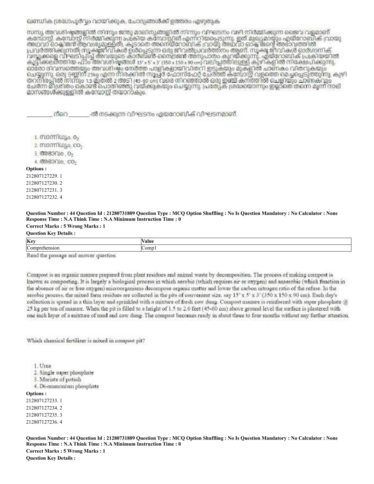 CUET 2023 English Malayalam Shift 3 Question Papers - Page 44
