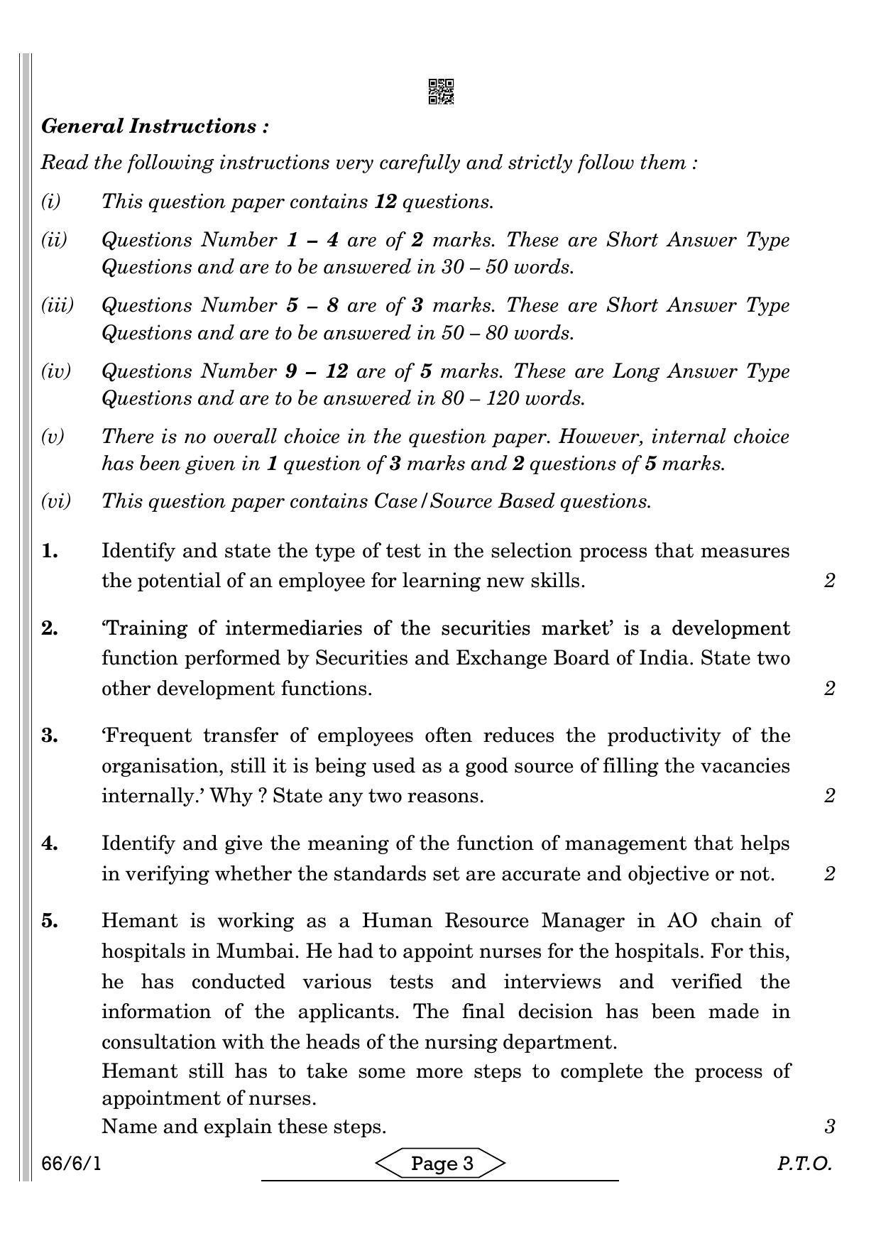 CBSE Class 12 66-6-1 BST 2022 Compartment Question Paper - Page 3