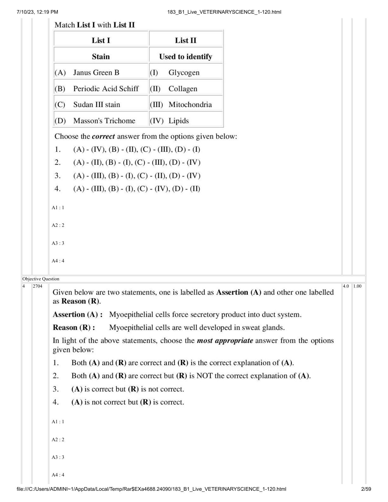 ICAR AIEEA PG 2023 VETERINARY SCIENCE Question Paper - Page 2