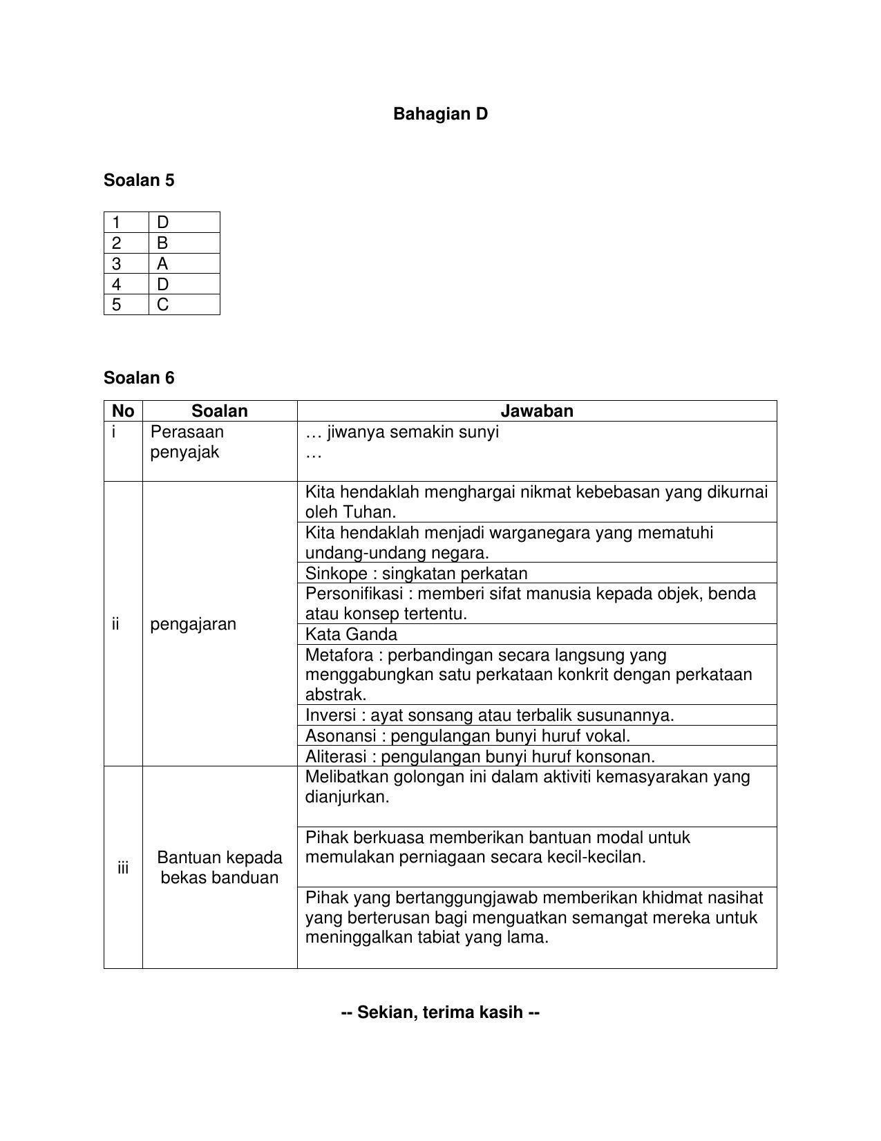 CBSE Class 10 Bahasa Melayu Marking Scheme and Solutions 2021-22 - Page 3
