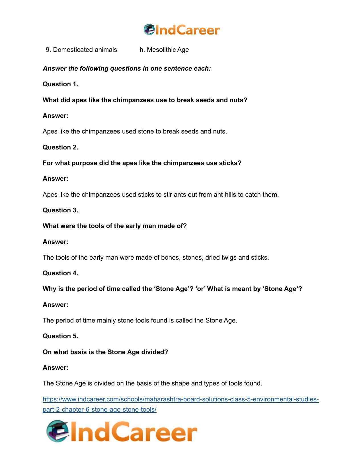 Maharashtra Board Solutions Class 5-Environmental Studies (Part 2): Chapter 6- Stone Age: Stone Tools - Page 9