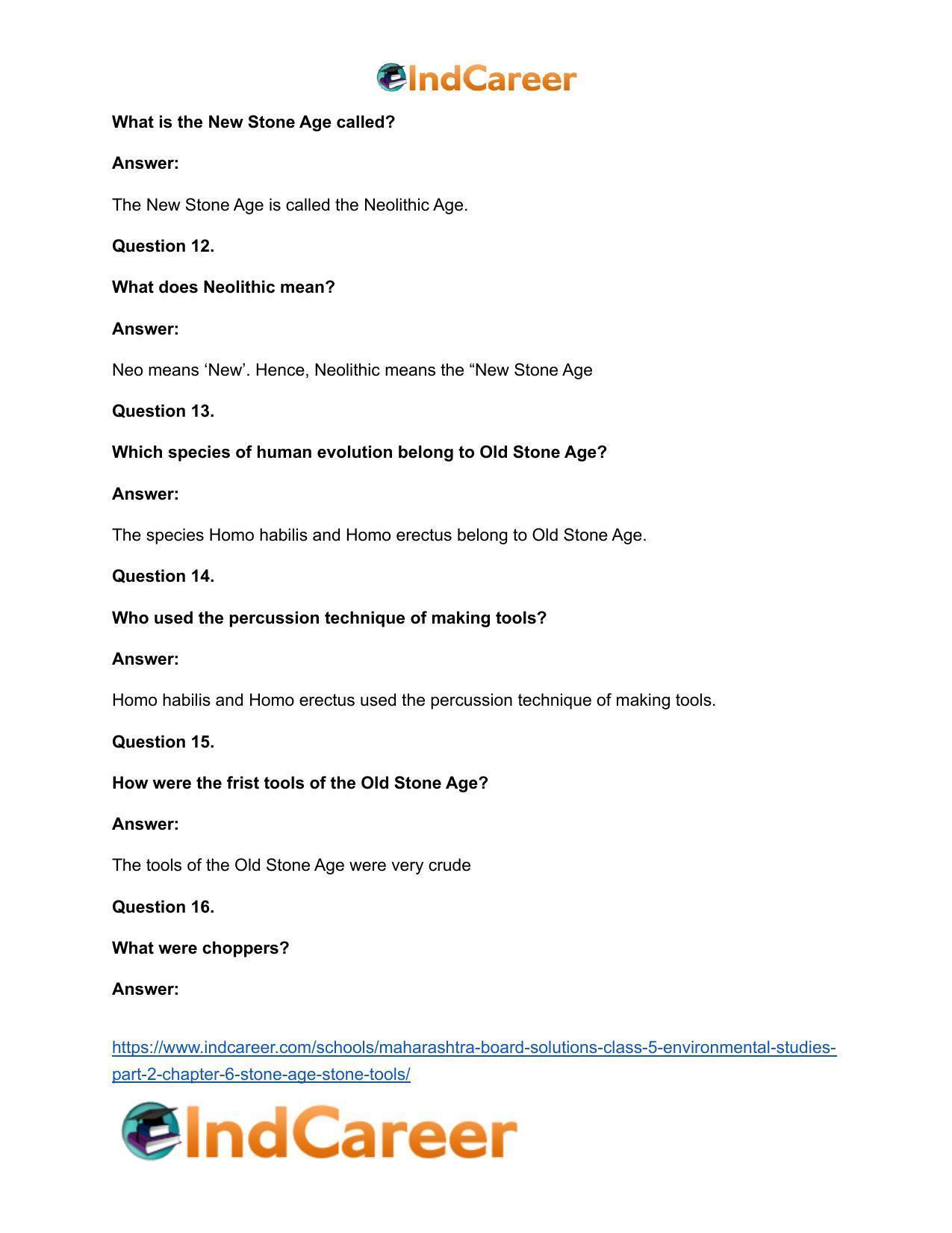 Maharashtra Board Solutions Class 5-Environmental Studies (Part 2): Chapter 6- Stone Age: Stone Tools - Page 11