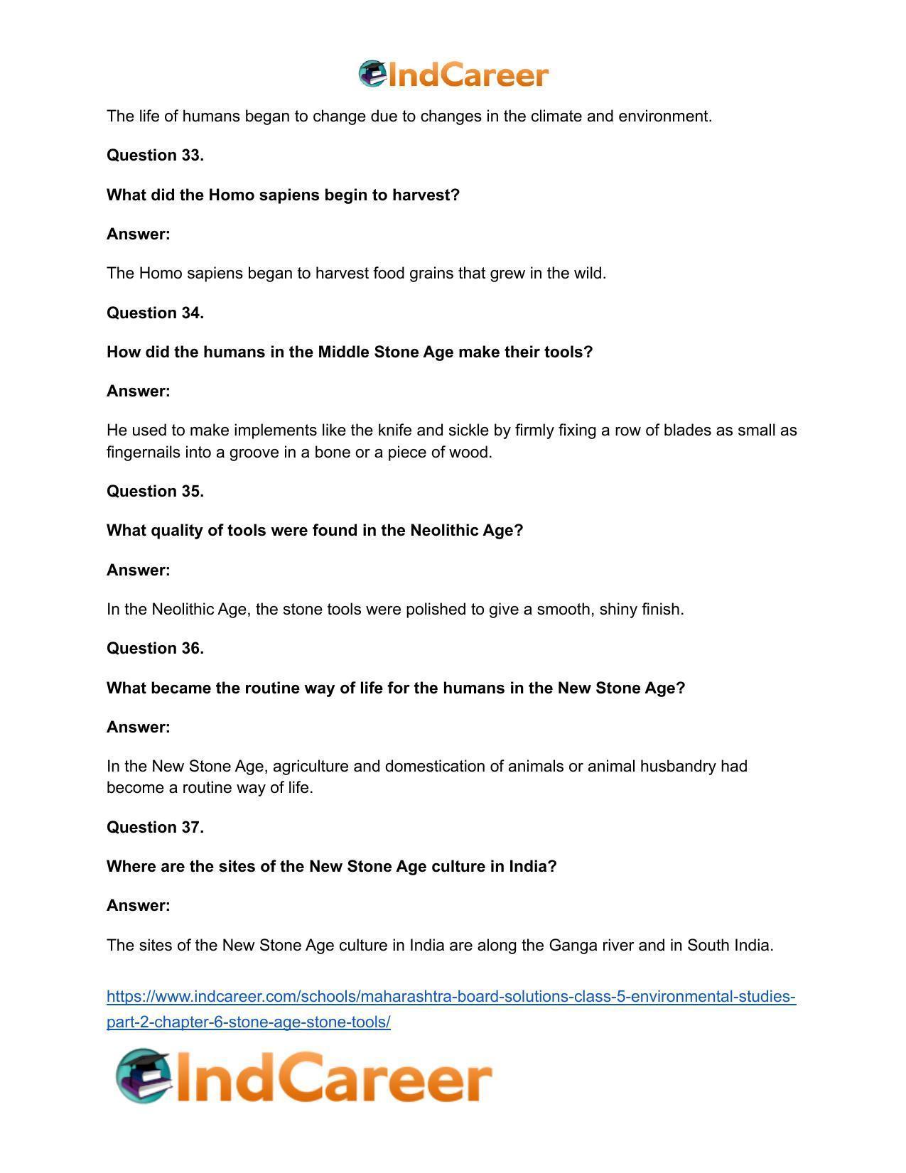 Maharashtra Board Solutions Class 5-Environmental Studies (Part 2): Chapter 6- Stone Age: Stone Tools - Page 15