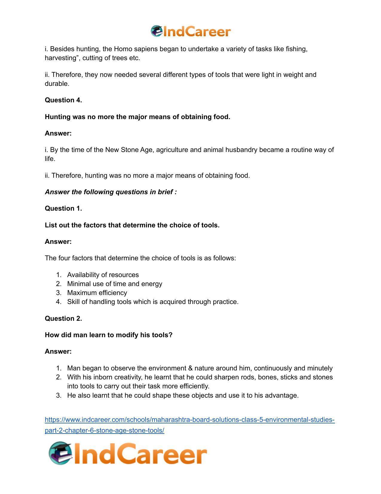 Maharashtra Board Solutions Class 5-Environmental Studies (Part 2): Chapter 6- Stone Age: Stone Tools - Page 17