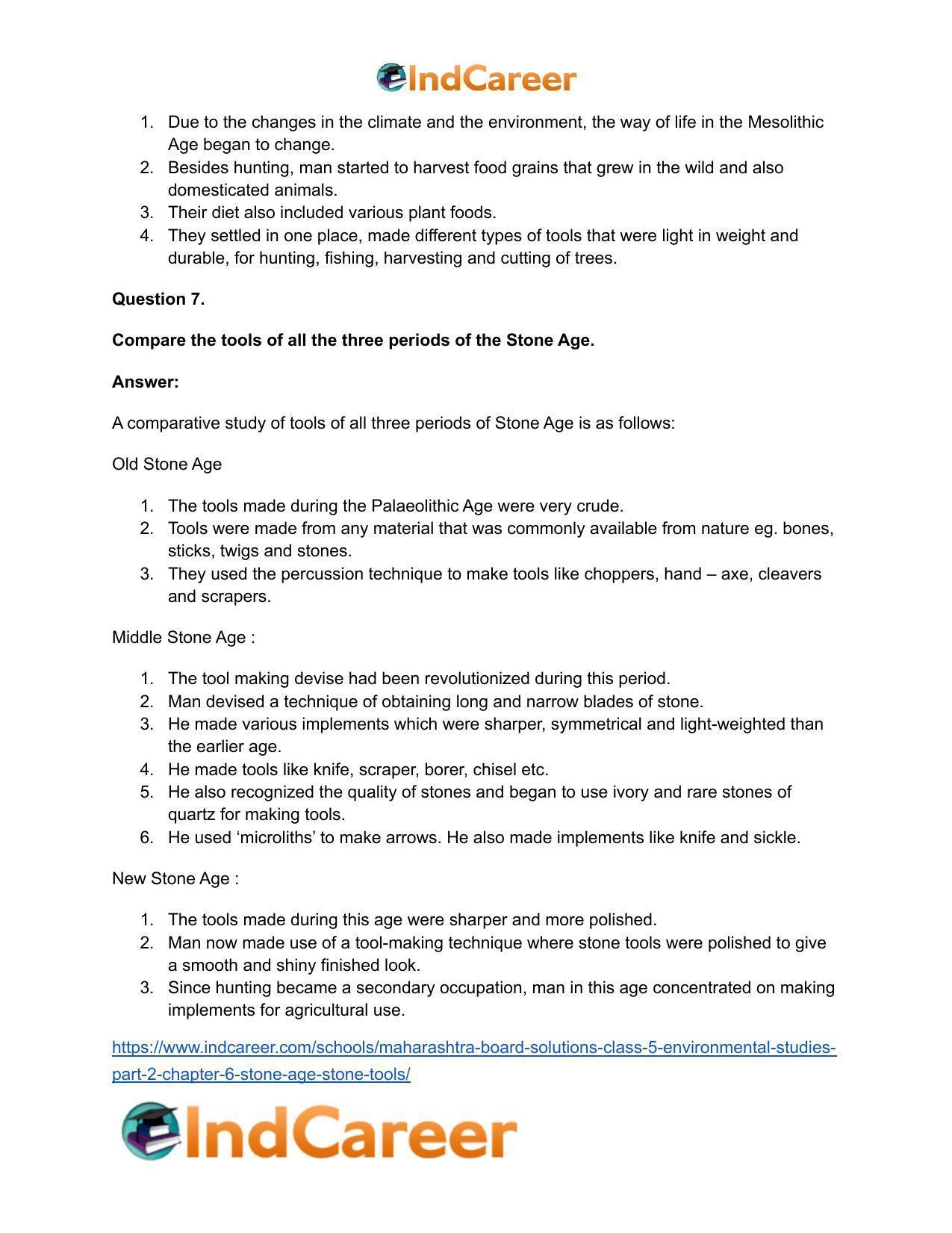 Maharashtra Board Solutions Class 5-Environmental Studies (Part 2): Chapter 6- Stone Age: Stone Tools - Page 19