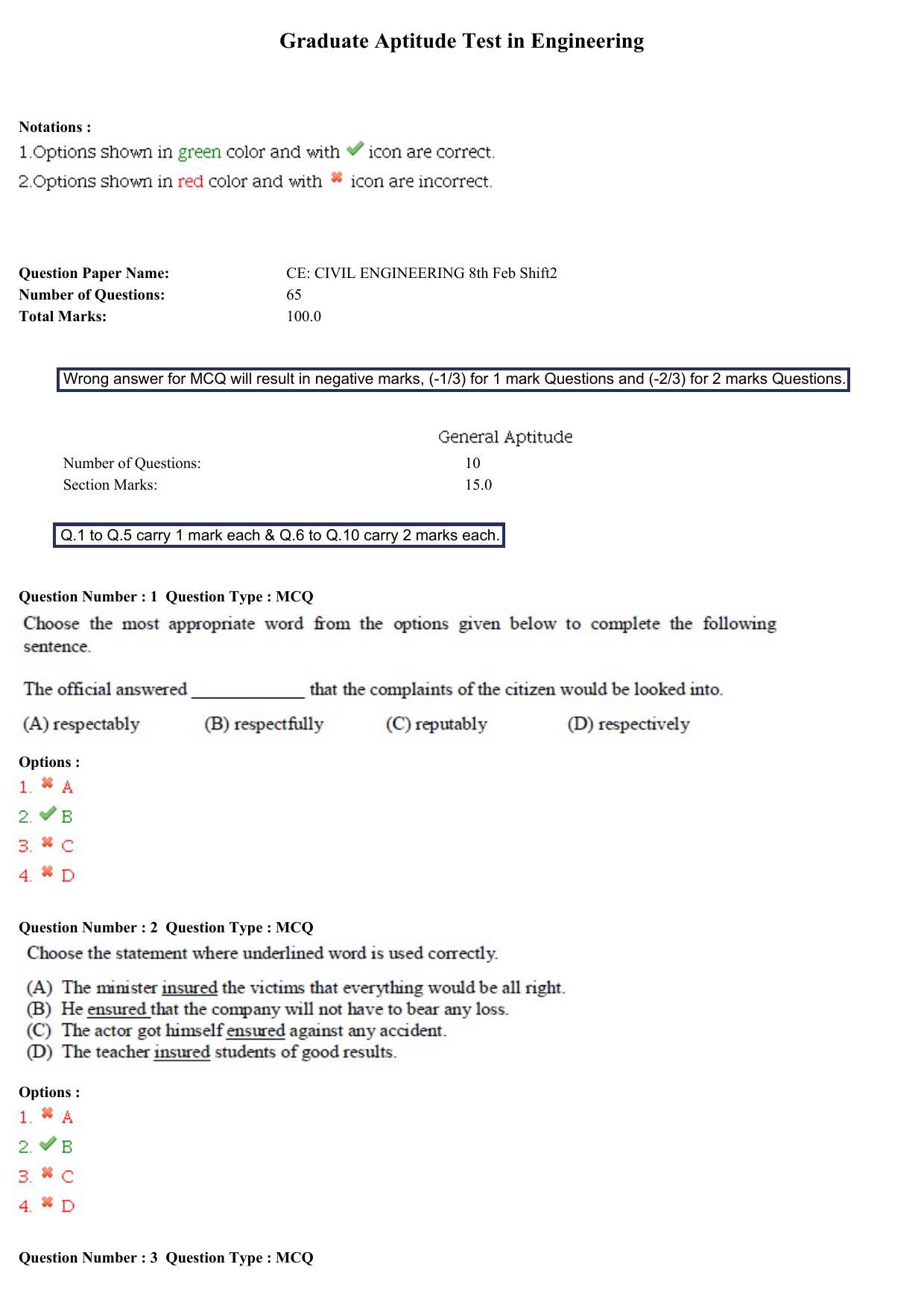 GATE 2015 Civil Engineering (CE) Question Paper with Answer Key - Page 29