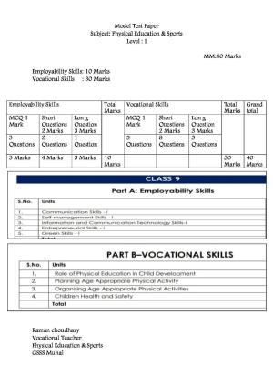 HPBOSE Class 9th Physical Education Sample Question Papers 2025