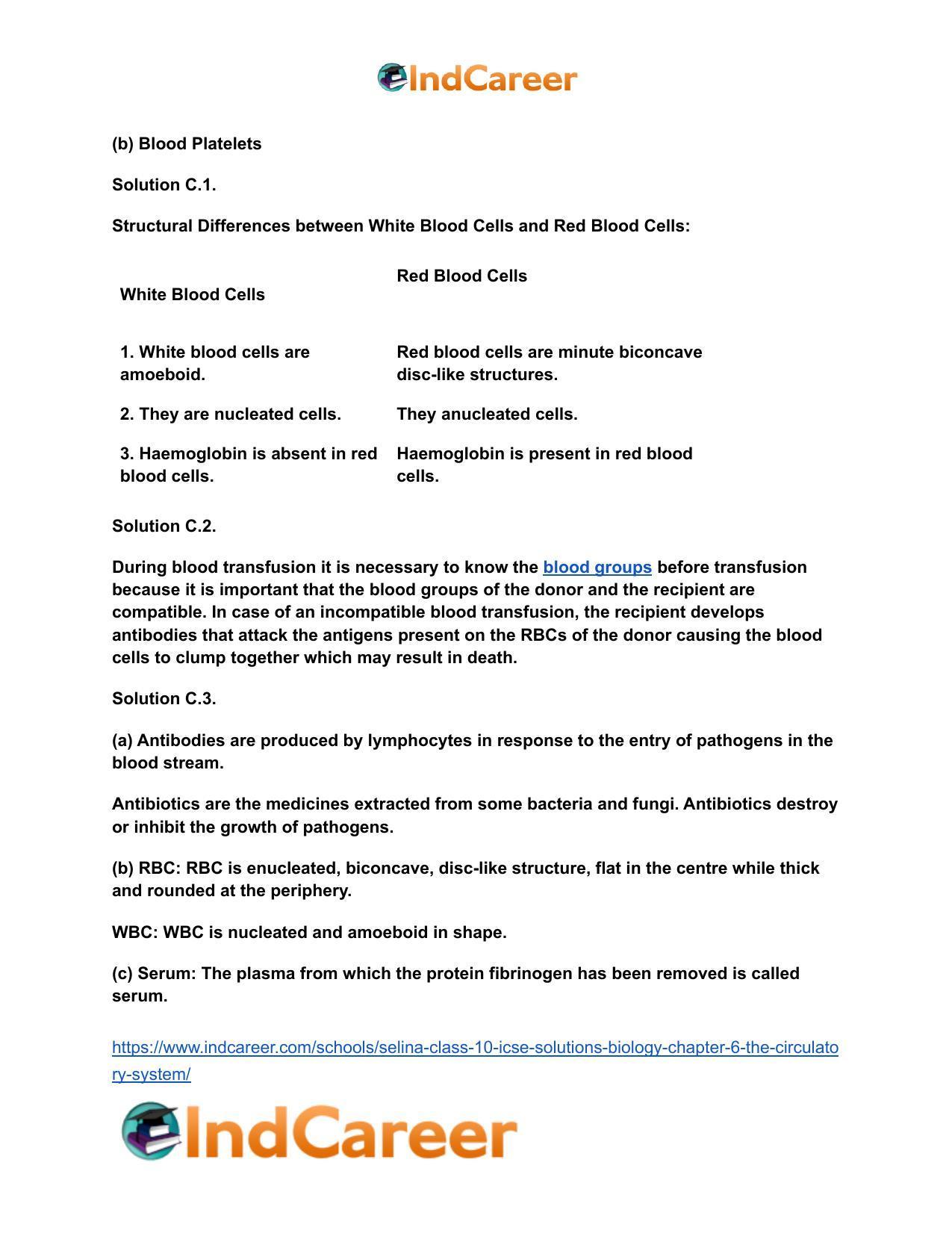 Selina Class 10 ICSE Solutions Biology : Chapter 6- The Circulatory System - Page 3