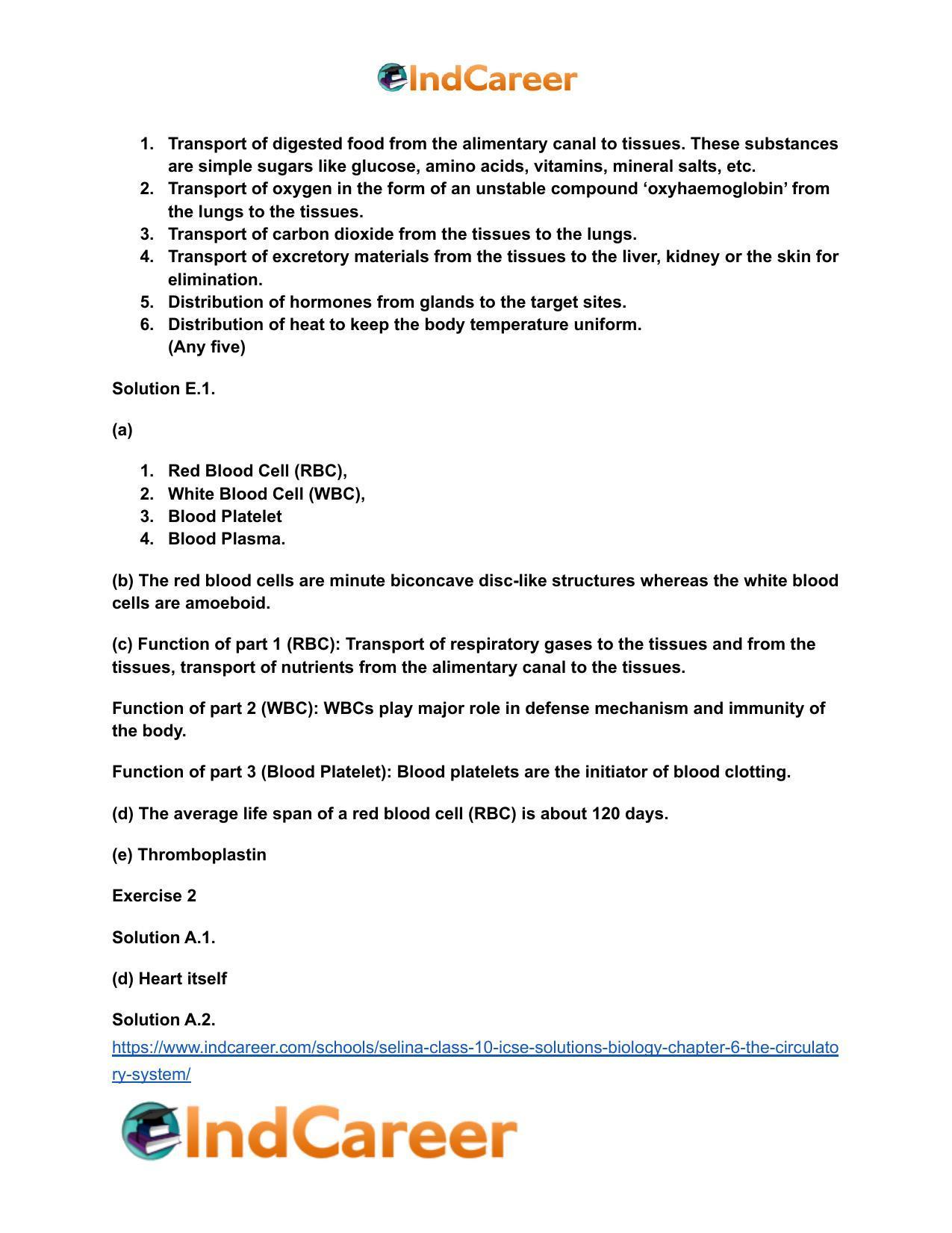 Selina Class 10 ICSE Solutions Biology : Chapter 6- The Circulatory System - Page 6