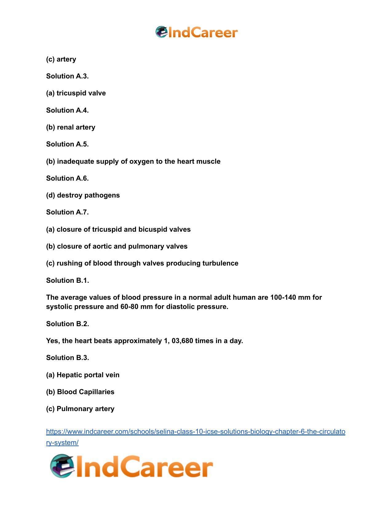 Selina Class 10 ICSE Solutions Biology : Chapter 6- The Circulatory System - Page 7