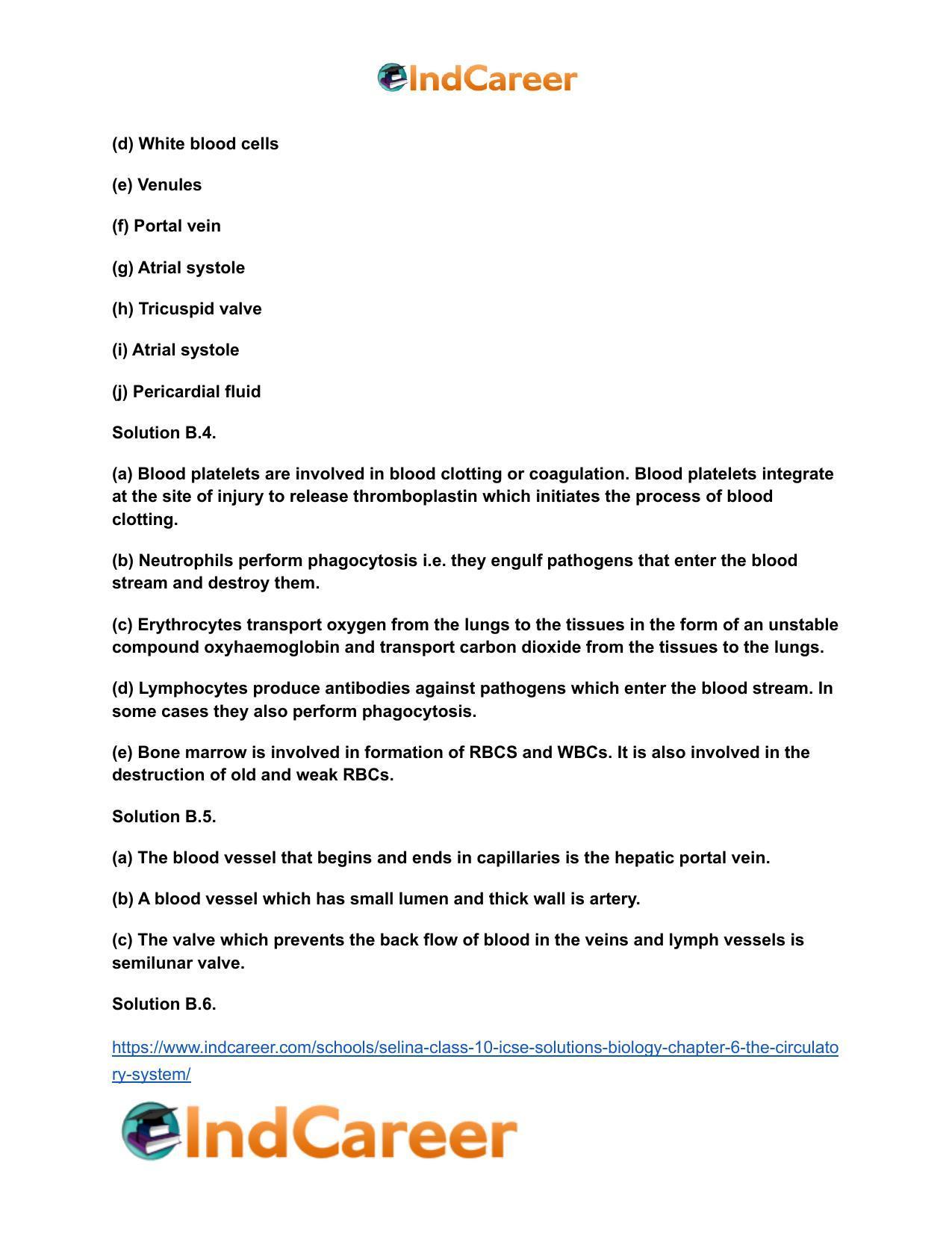 Selina Class 10 ICSE Solutions Biology : Chapter 6- The Circulatory System - Page 8
