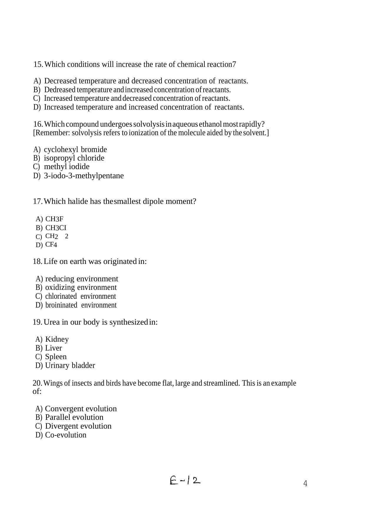 INI CET Biochemistry Practice Paper - Page 4
