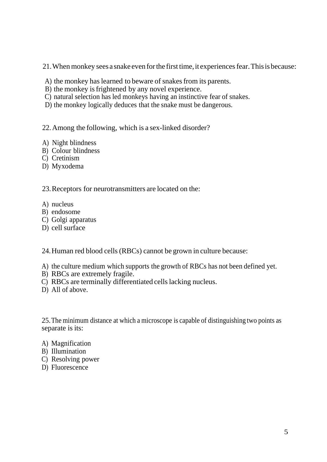 INI CET Biochemistry Practice Paper - Page 5