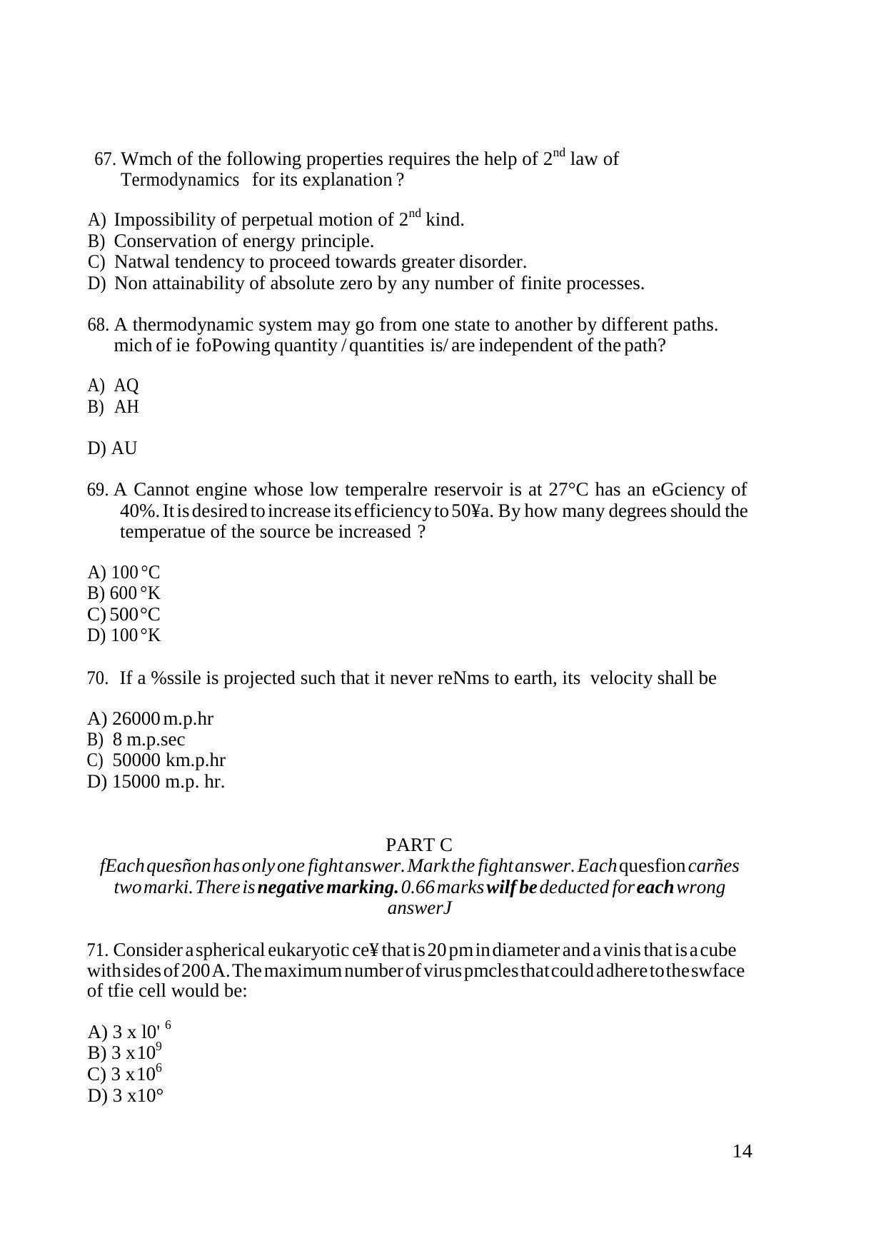 INI CET Biochemistry Practice Paper - Page 14