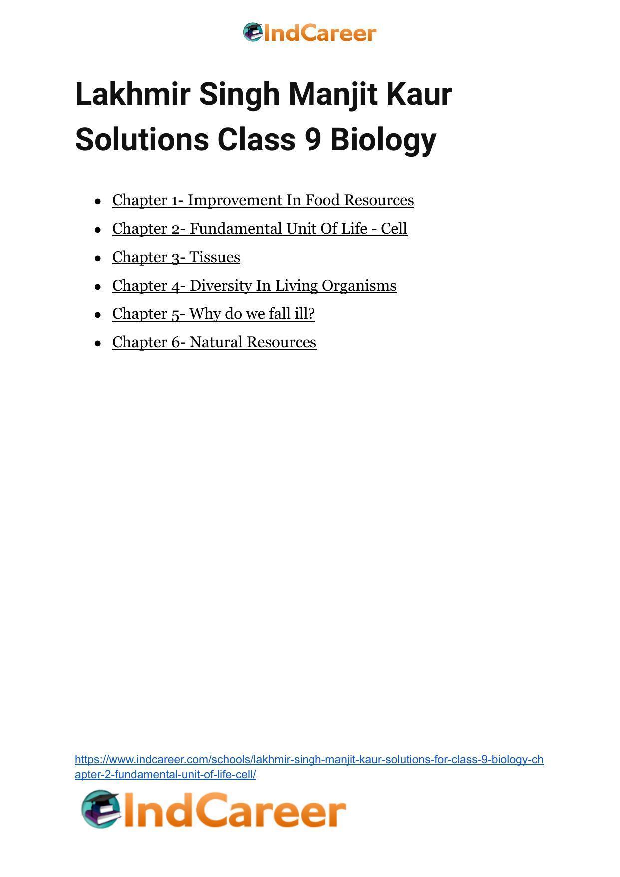 Lakhmir Singh Manjit Kaur  Solutions for Class 9 Biology: Chapter 2- Fundamental Unit Of Life - Cell - Page 9