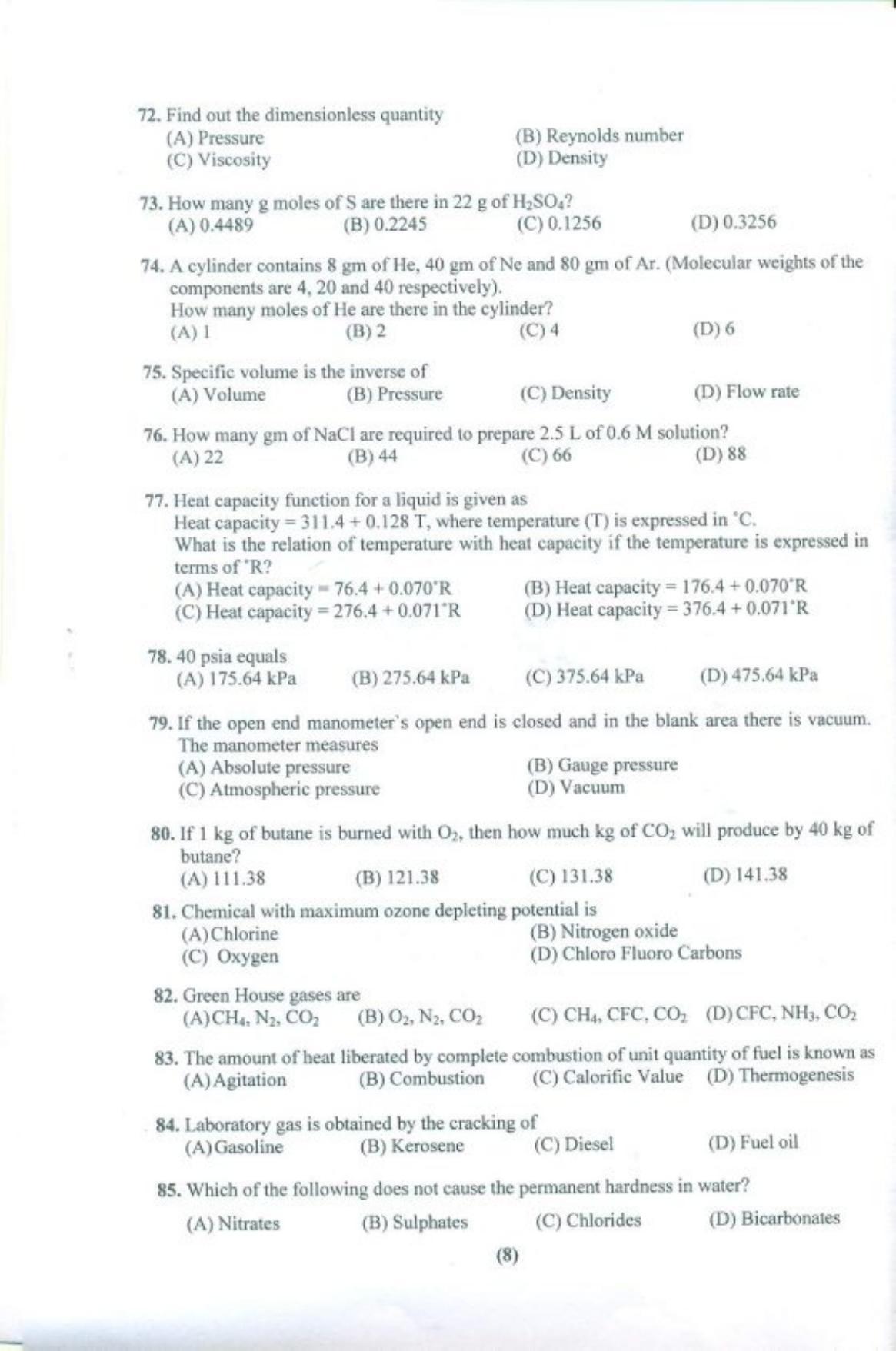 PULEET 2019 Previous Question Paper - Page 9
