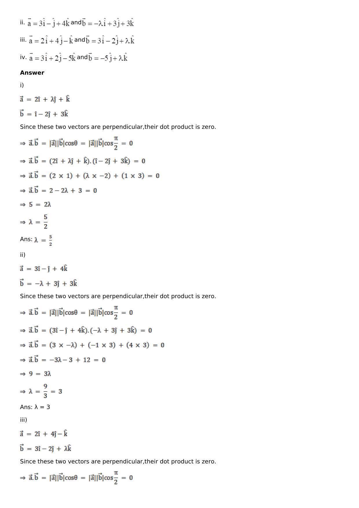 Chapter 23: Scalar, or Dot, Product of Vectors Solutions: RS Aggarwal Class 12 Solutions  - Page 2