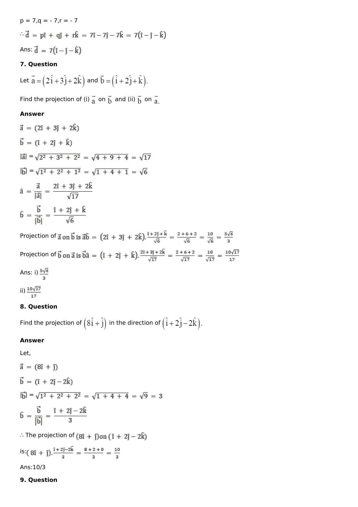 Chapter 23: Scalar, or Dot, Product of Vectors Solutions: RS Aggarwal Class 12 Solutions  - Page 6