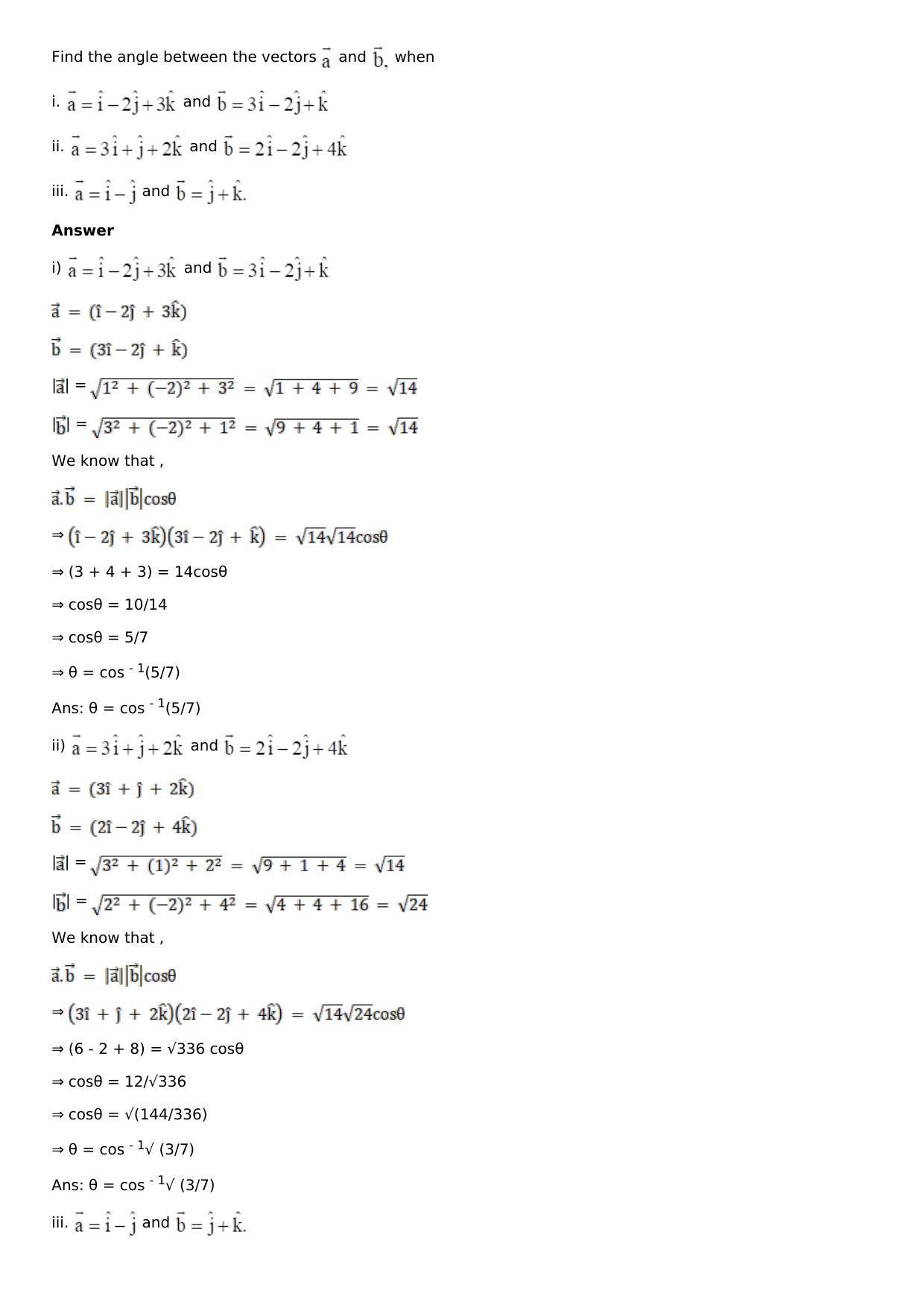 Chapter 23: Scalar, or Dot, Product of Vectors Solutions: RS Aggarwal Class 12 Solutions  - Page 8