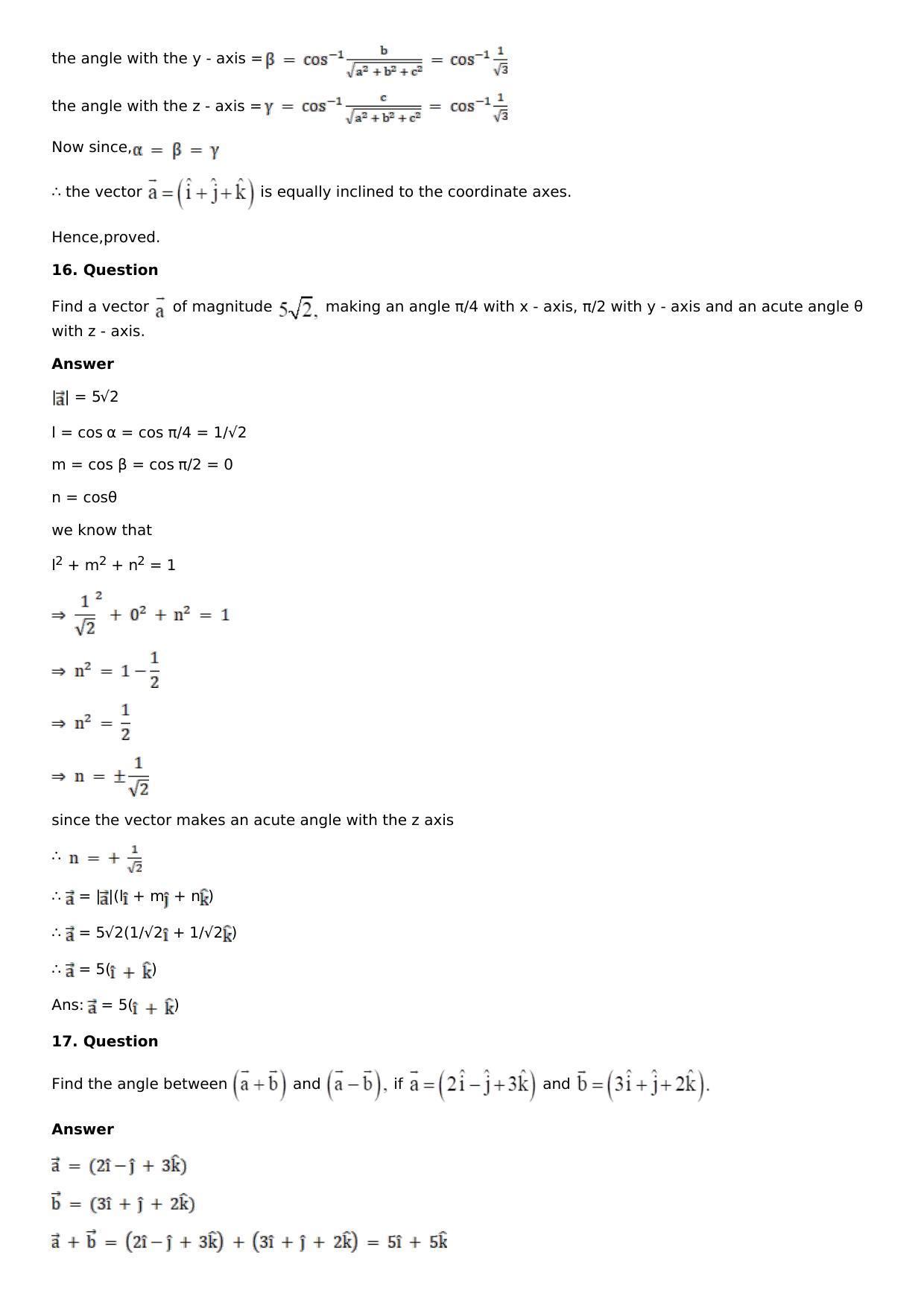 Chapter 23: Scalar, or Dot, Product of Vectors Solutions: RS Aggarwal Class 12 Solutions  - Page 11
