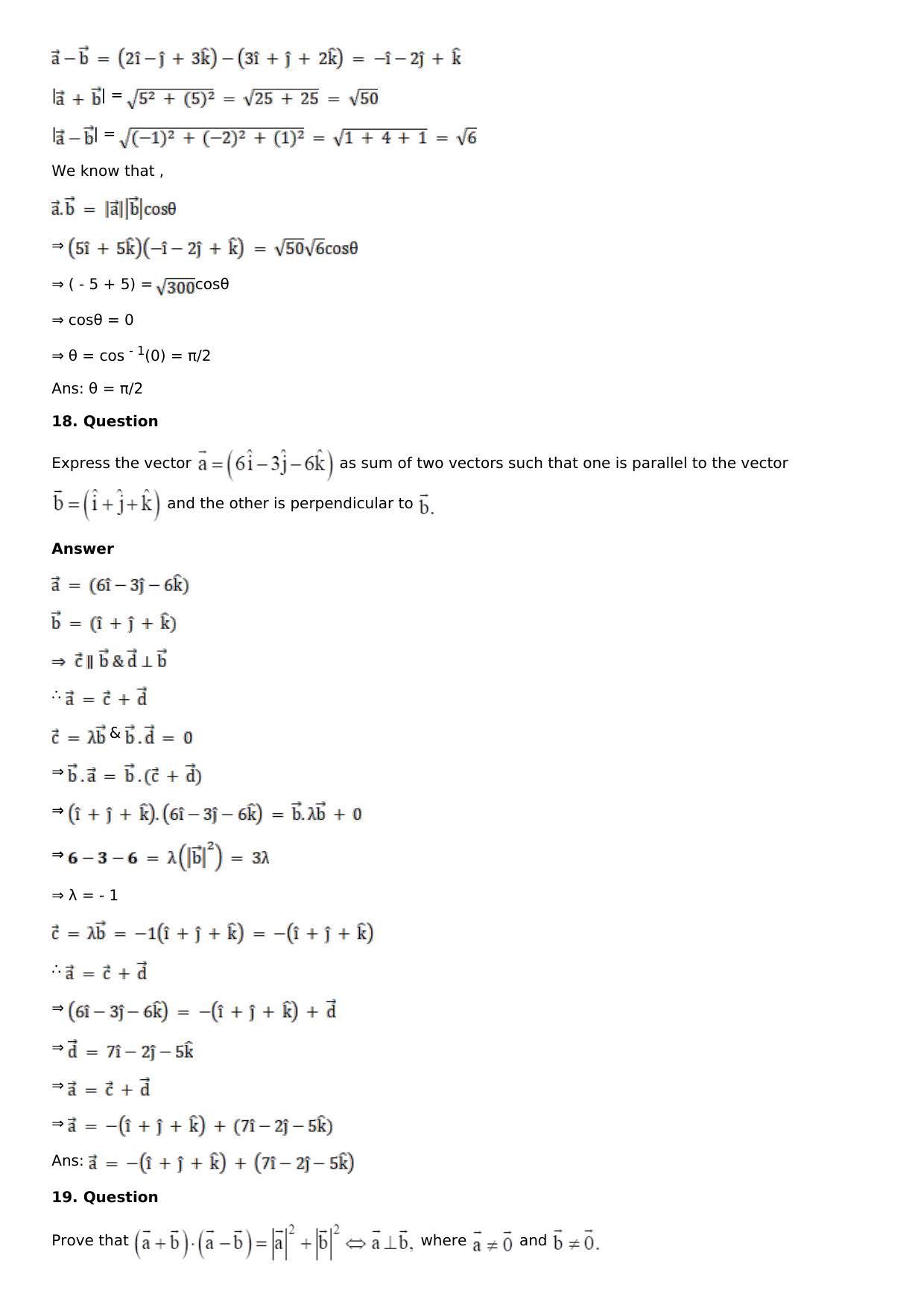 Chapter 23: Scalar, or Dot, Product of Vectors Solutions: RS Aggarwal Class 12 Solutions  - Page 12