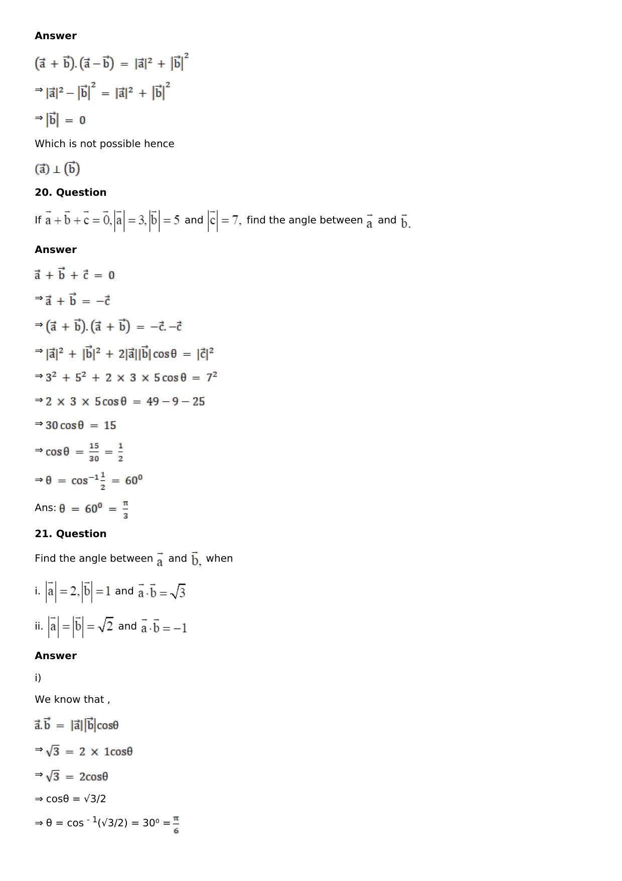 Chapter 23: Scalar, or Dot, Product of Vectors Solutions: RS Aggarwal Class 12 Solutions  - Page 13