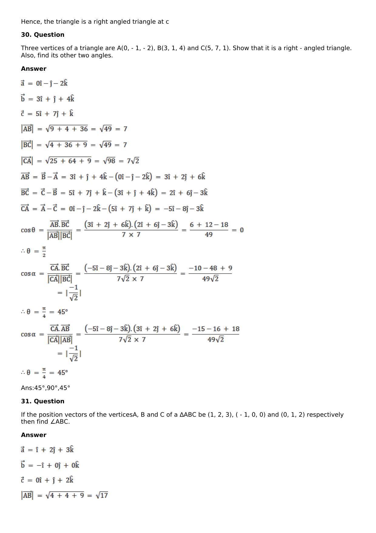 Chapter 23: Scalar, or Dot, Product of Vectors Solutions: RS Aggarwal Class 12 Solutions  - Page 18