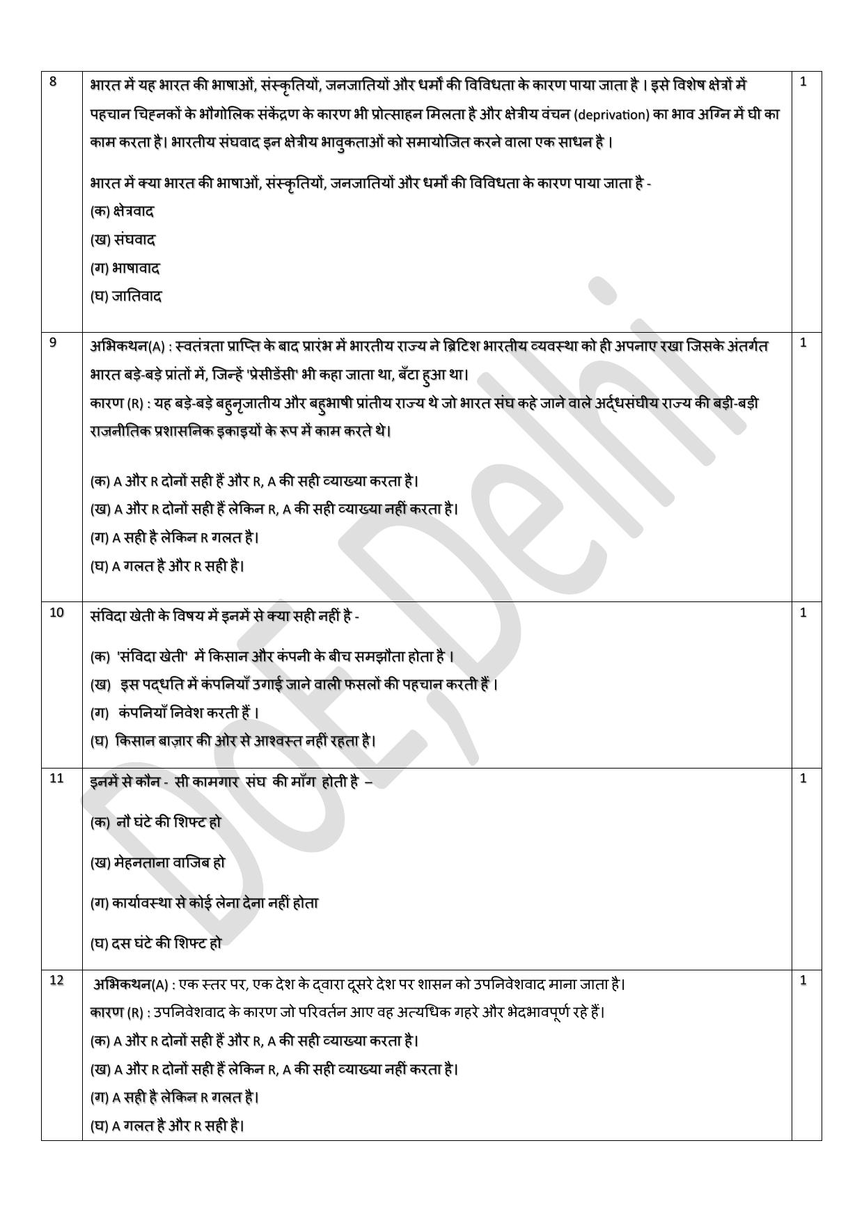 Edudel Class 12 Sociology (Hindi) Practice Papers-1 (2023-24) - Page 3