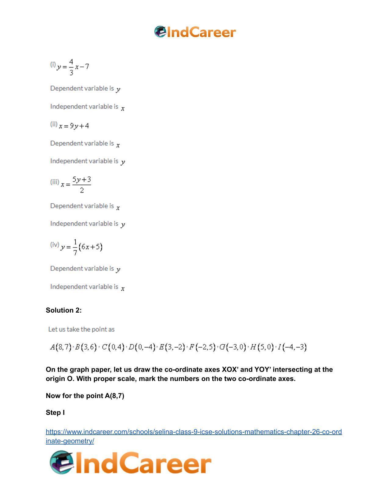 Selina Class 9 ICSE Solutions Mathematics : Chapter 26- Co-ordinate Geometry - Page 3