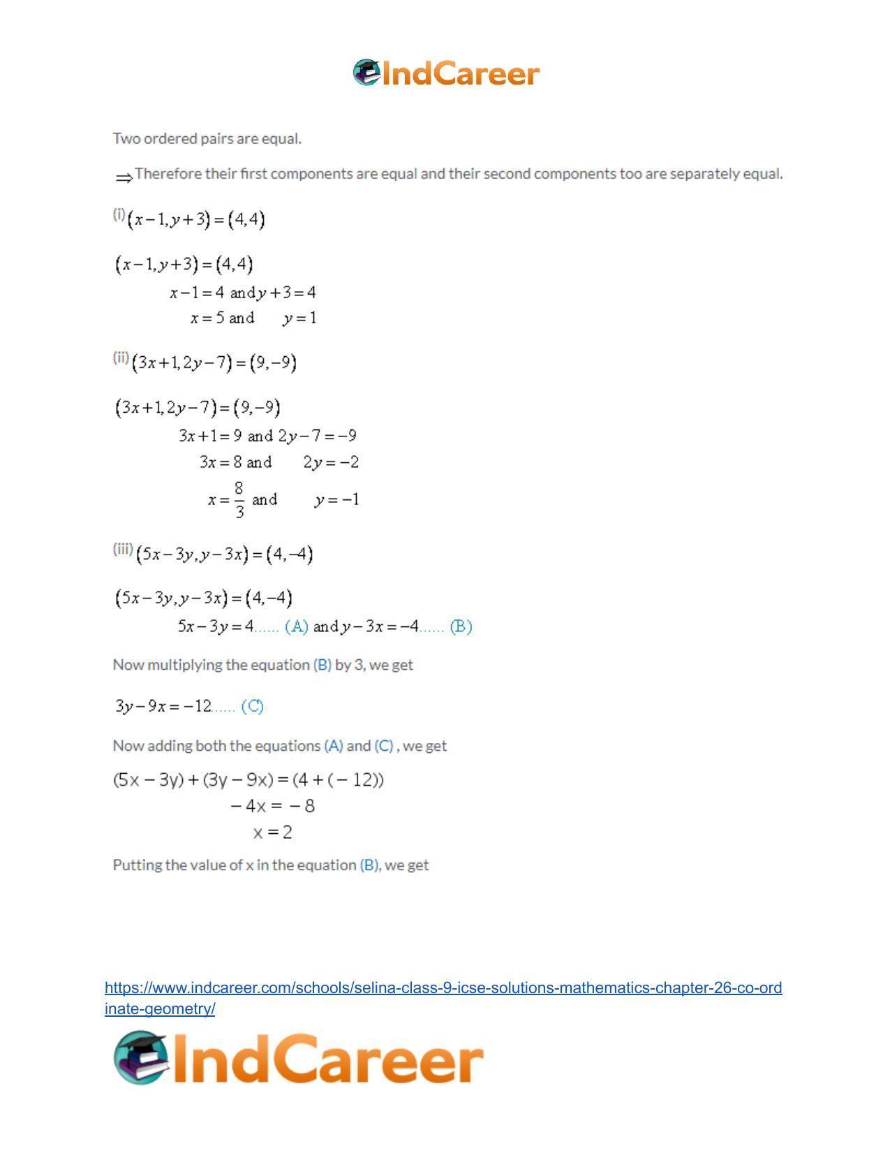 Selina Class 9 ICSE Solutions Mathematics : Chapter 26- Co-ordinate Geometry - Page 5