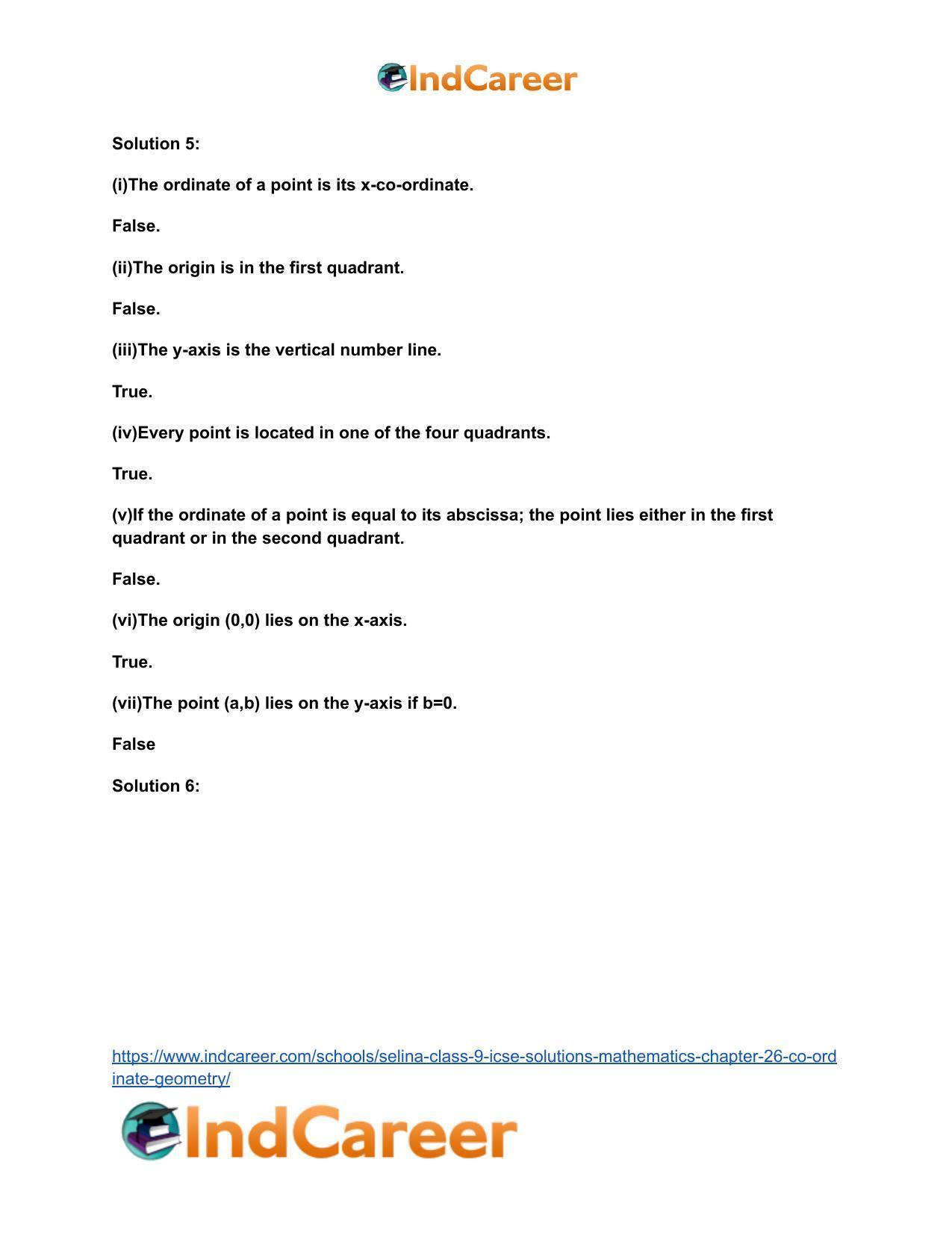 Selina Class 9 ICSE Solutions Mathematics : Chapter 26- Co-ordinate Geometry - Page 7
