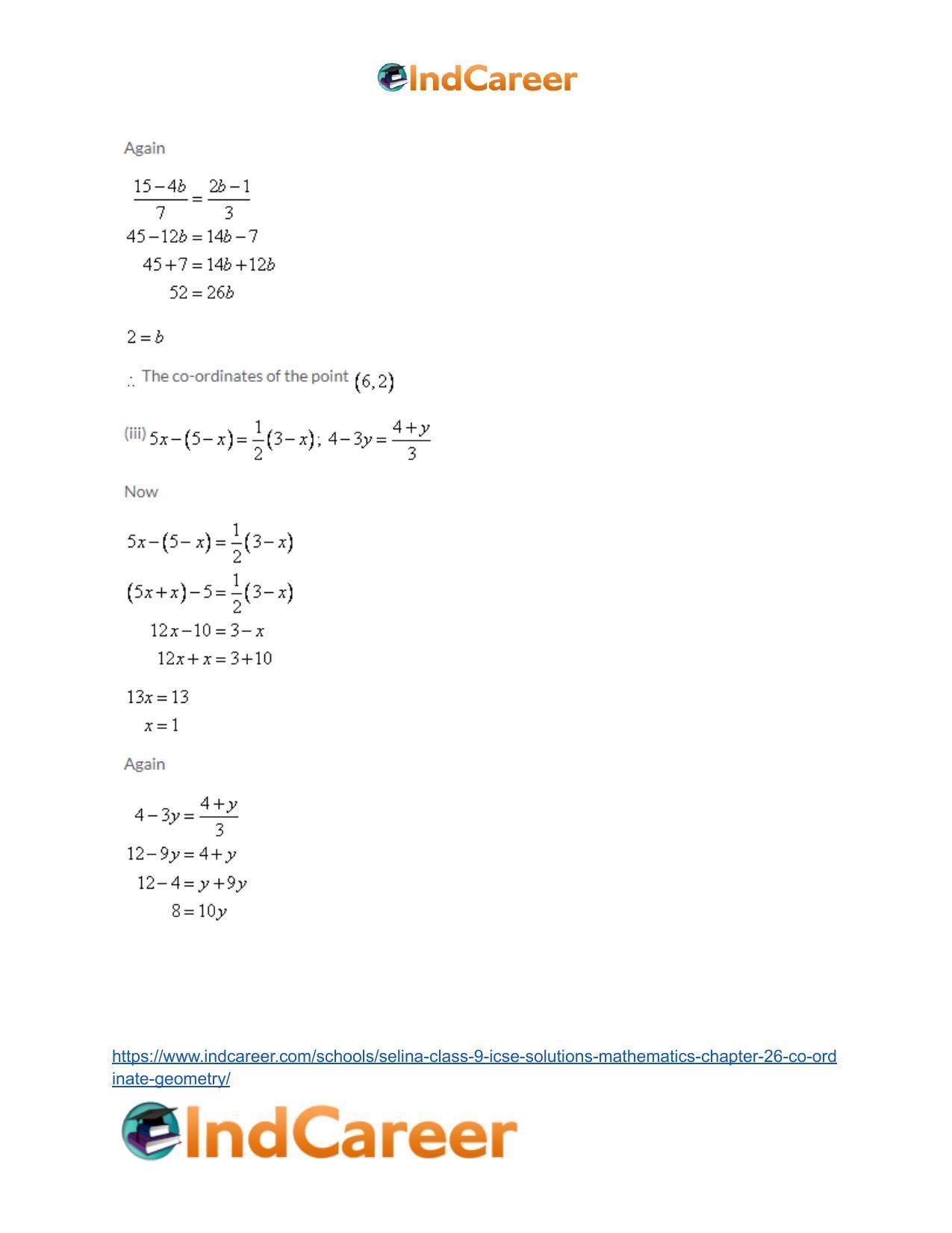 Selina Class 9 ICSE Solutions Mathematics : Chapter 26- Co-ordinate Geometry - Page 9
